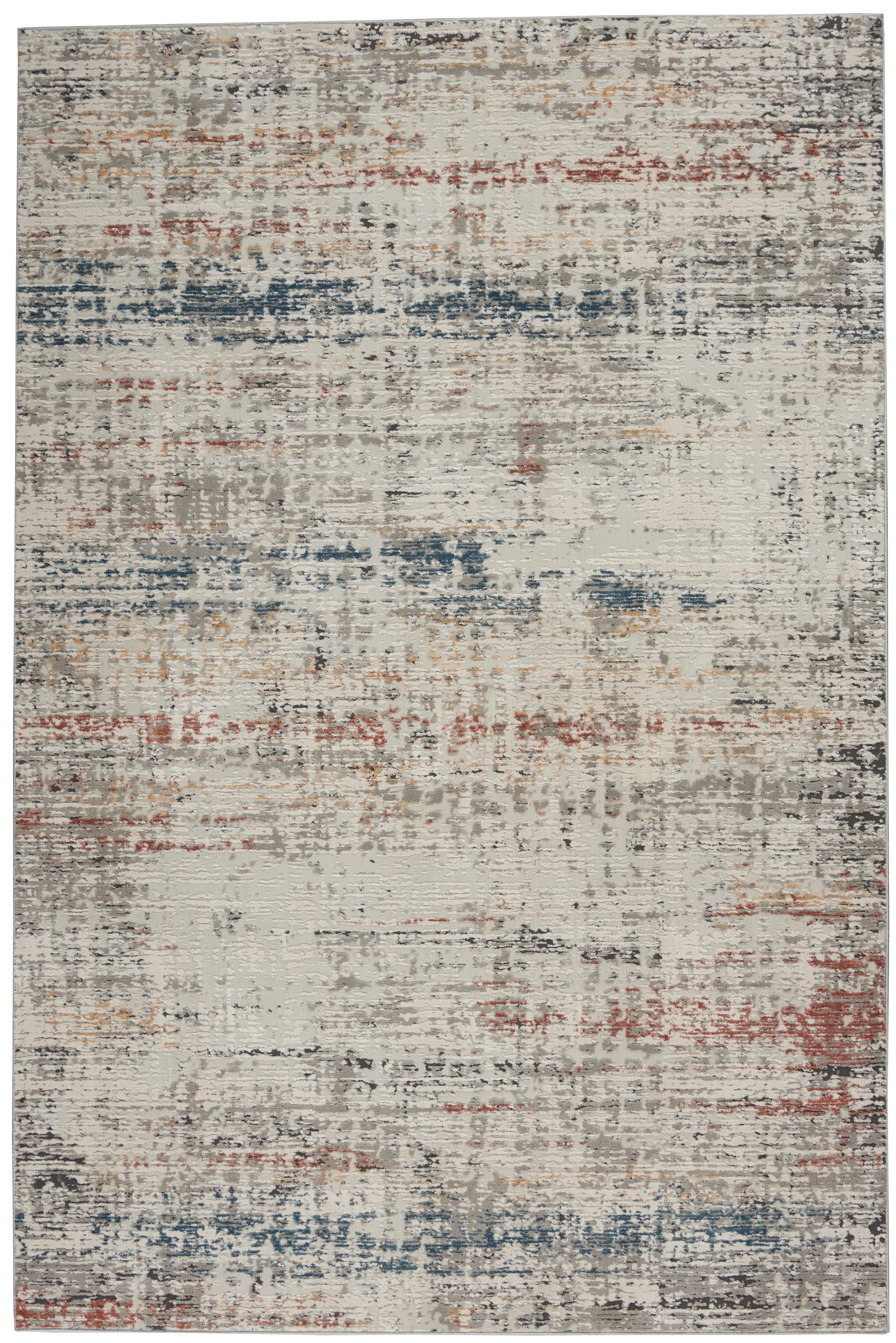 Nourison Home Nourison Rustic Textures 5'3" x 7'3" Light Grey Multi Modern Indoor Rug, Light Gray Multi, large
