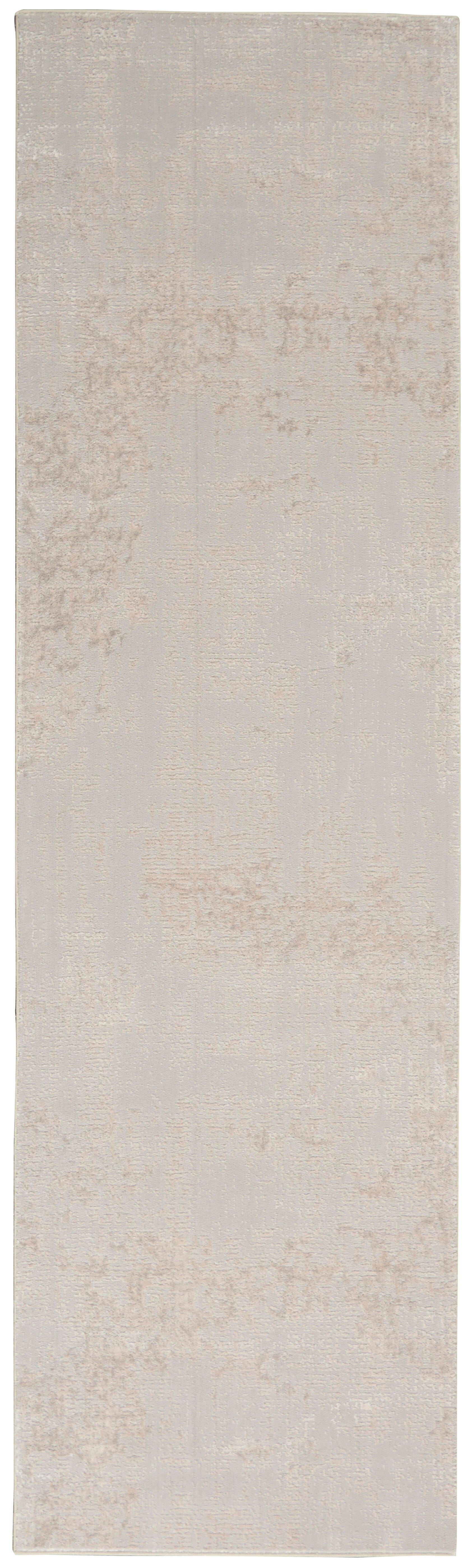 Nourison Nourison Silky Textures 2'2" x 7'6" Ivory/Grey Modern Indoor Rug, Ivory/Gray, large