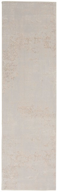 Nourison Nourison Silky Textures 2'2" x 7'6" Ivory/Grey Modern Indoor Rug, Ivory/Gray
