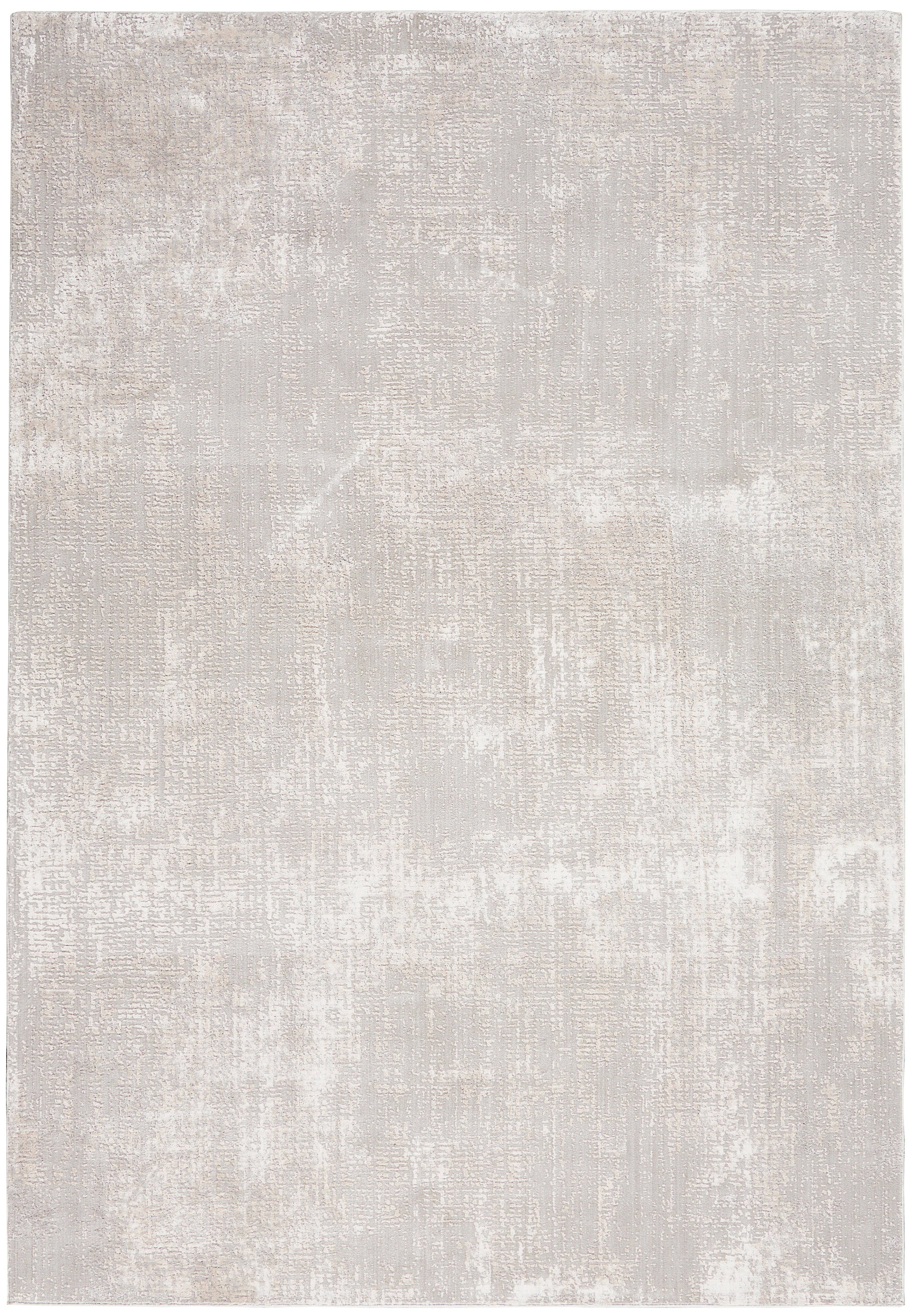 Nourison Nourison Silky Textures 3'11" x 5'11" Ivory/Grey Modern Indoor Rug, Ivory/Gray, large