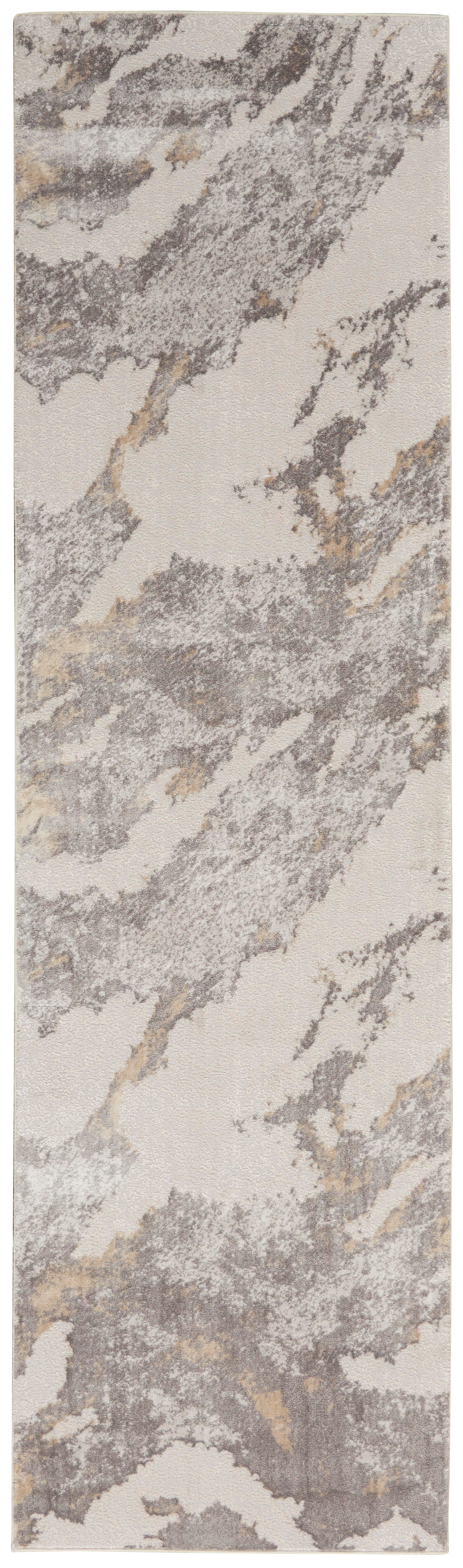 Nourison Home Nourison Silky Textures 2'2" x 7'6" Brown/Ivory Modern Indoor Rug, Brown/Ivory, large