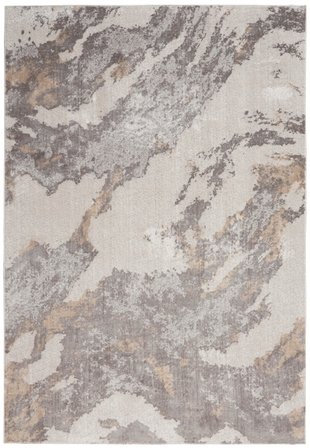 Nourison Home Nourison Silky Textures 3'11" x 5'11" Brown/Ivory Modern Indoor Rug, Brown/Ivory, large