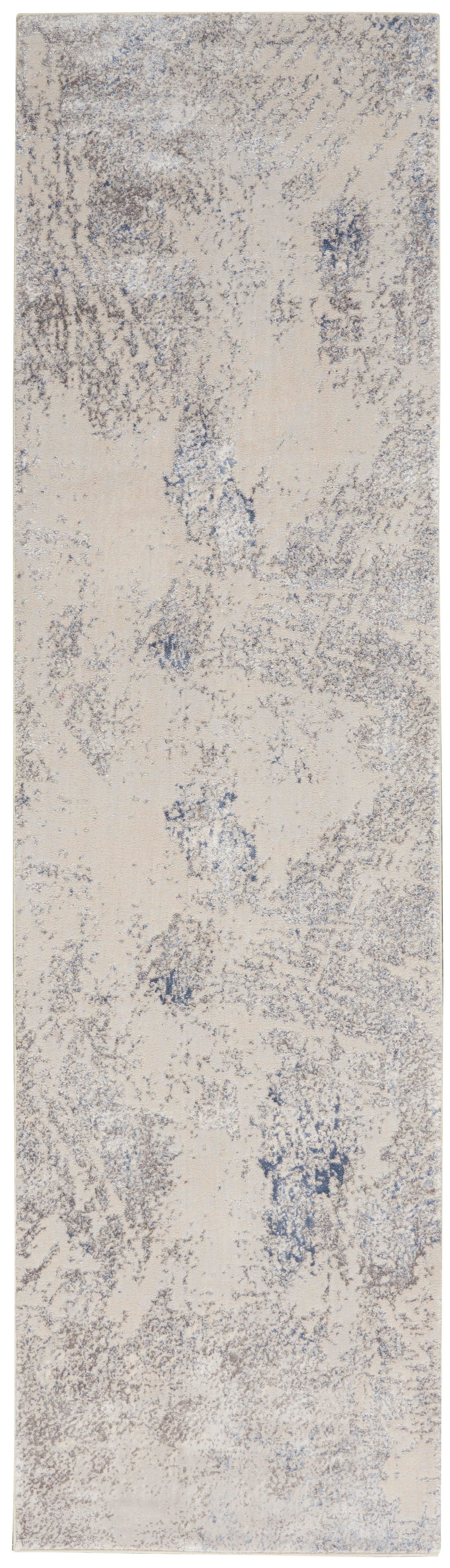 Nourison Nourison Silky Textures 2'2" x 7'6" Ivory/Grey Modern Indoor Rug, Ivory/Gray, large