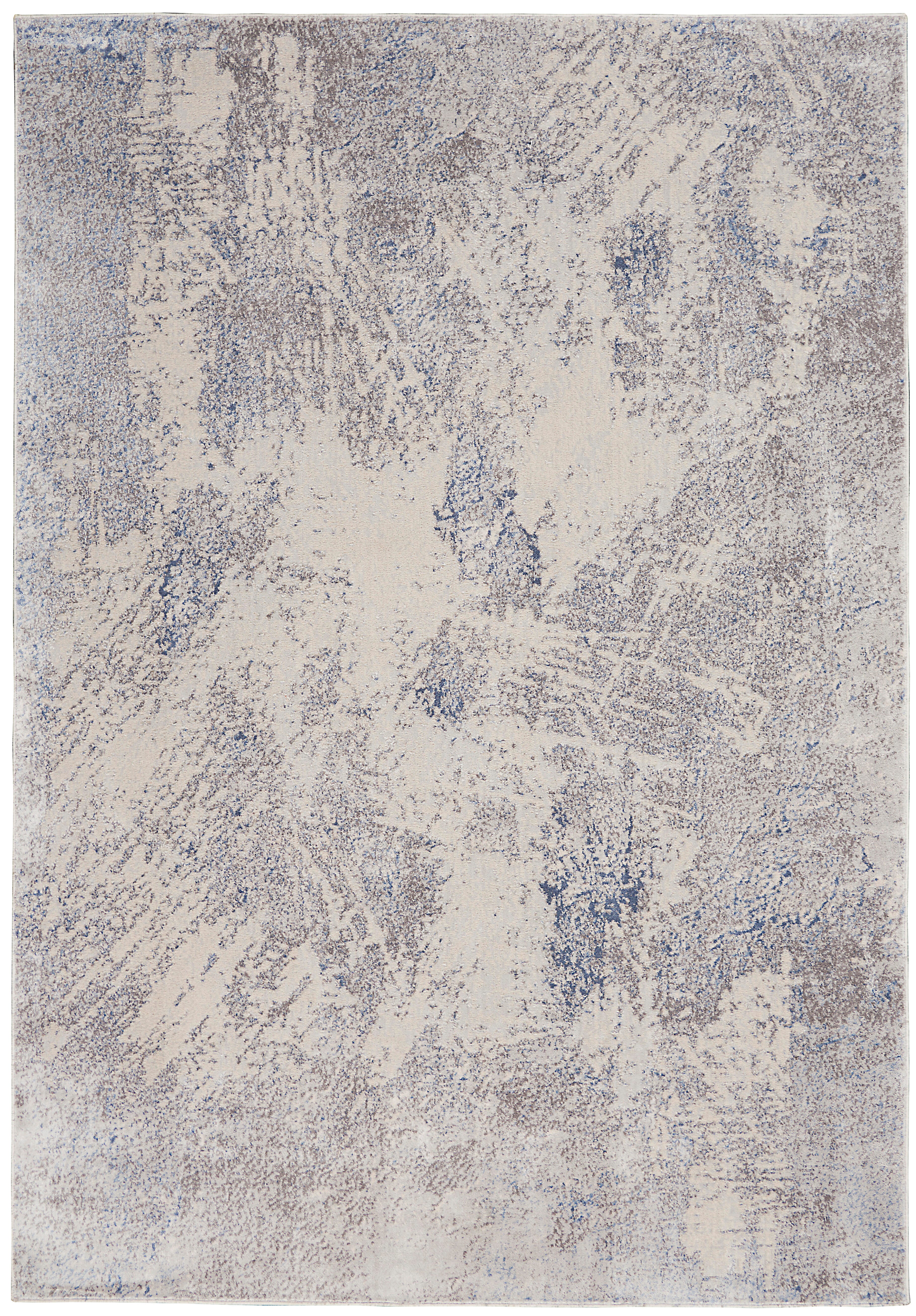 Nourison Nourison Silky Textures 3'11" x 5'11" Ivory/Grey Modern Indoor Rug, Ivory/Gray, large