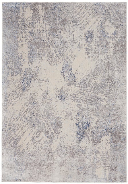 Nourison Nourison Silky Textures 5'3" x 7'3" Ivory/Grey Modern Indoor Rug, Ivory/Gray