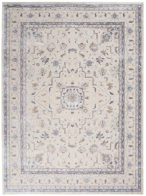 Nourison Home Silky Textures 7'10" x 10'6" Ivory/Grey Farmhouse Indoor Rug