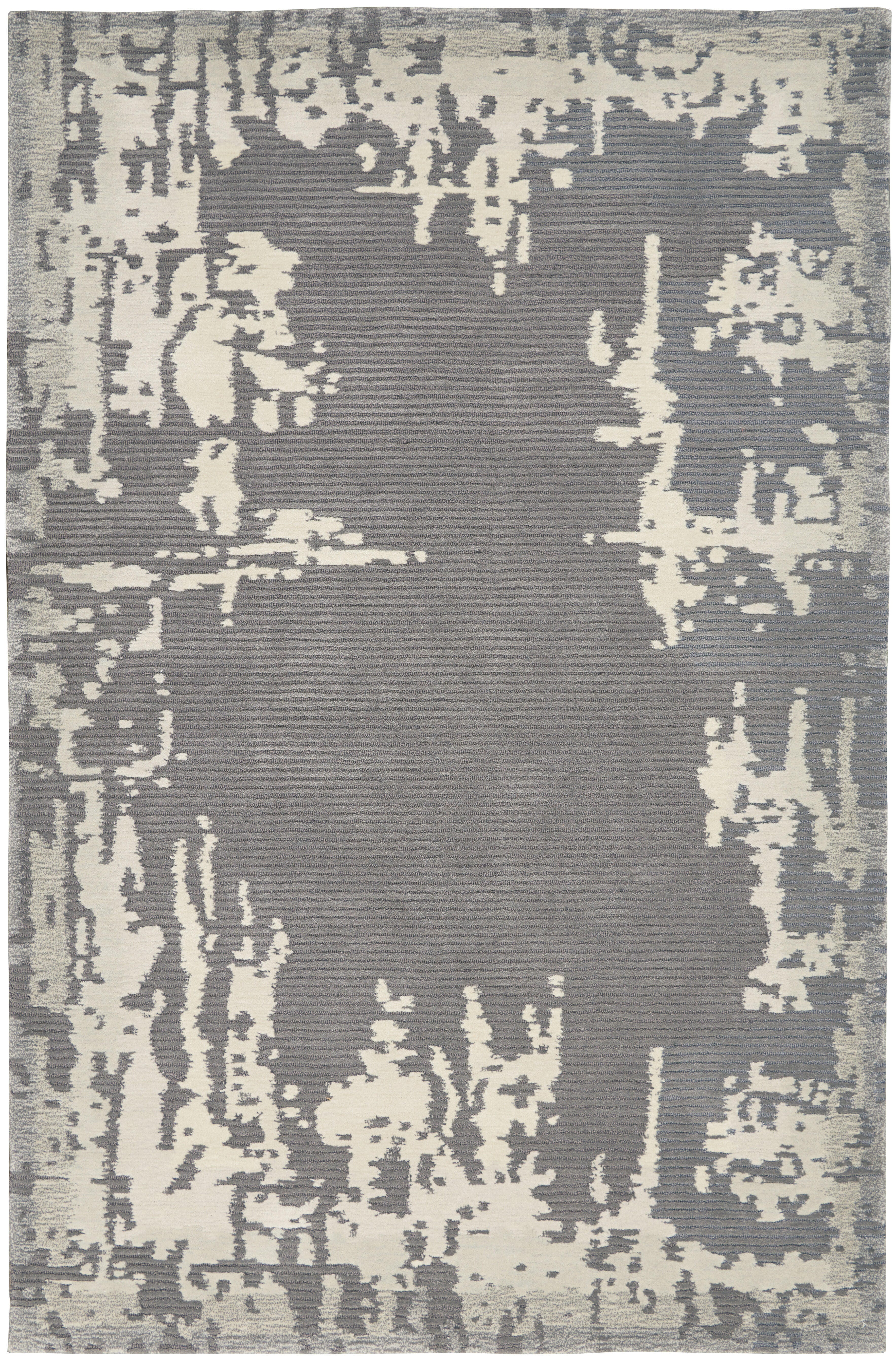 Nourison Nourison Symmetry 5'3" x 7'9" Grey/Beige Modern Indoor Rug, Gray/Beige, large