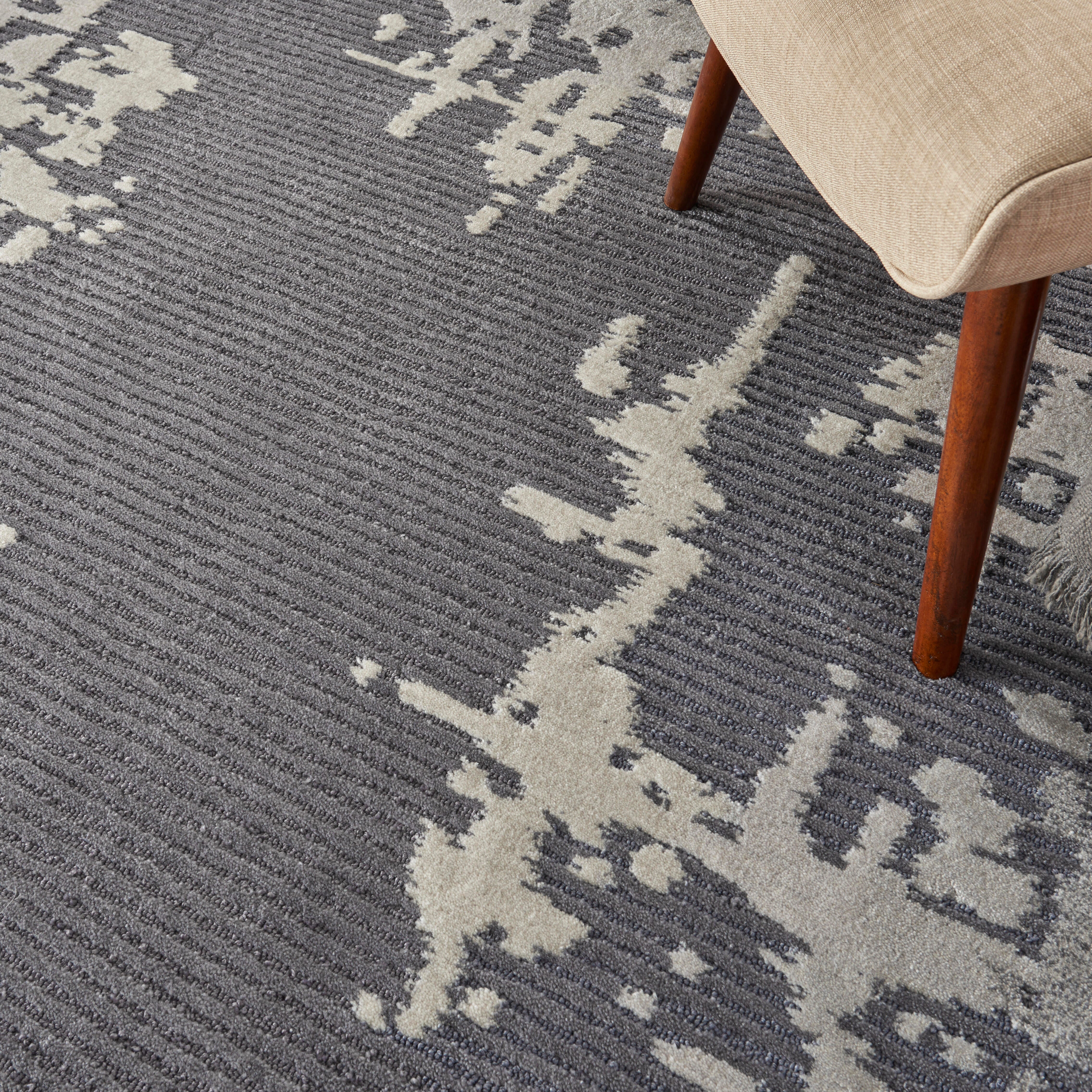 Nourison Nourison Symmetry 5'3" x 7'9" Grey/Beige Modern Indoor Rug, Gray/Beige, large