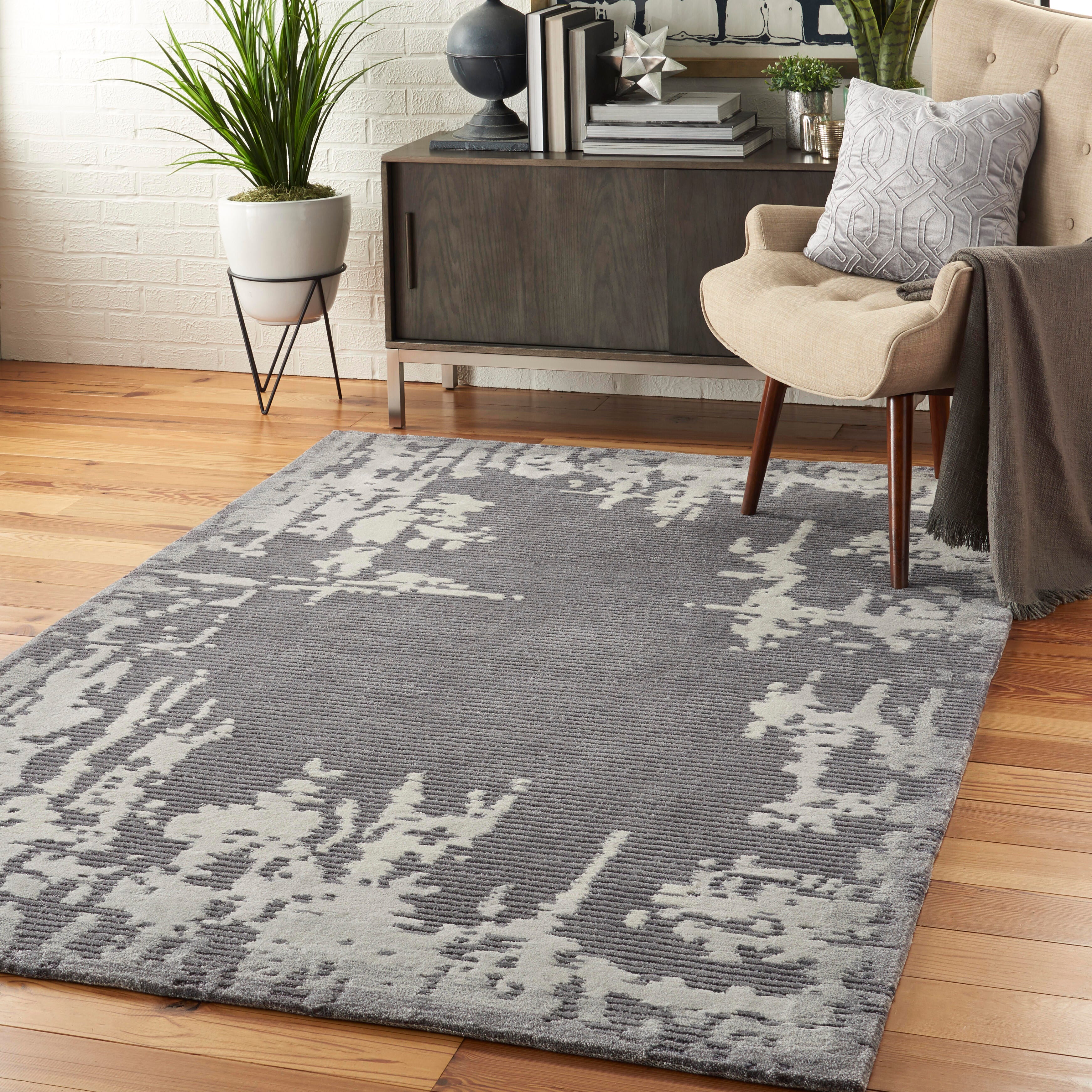 Nourison Nourison Symmetry 5'3" x 7'9" Grey/Beige Modern Indoor Rug, Gray/Beige, large