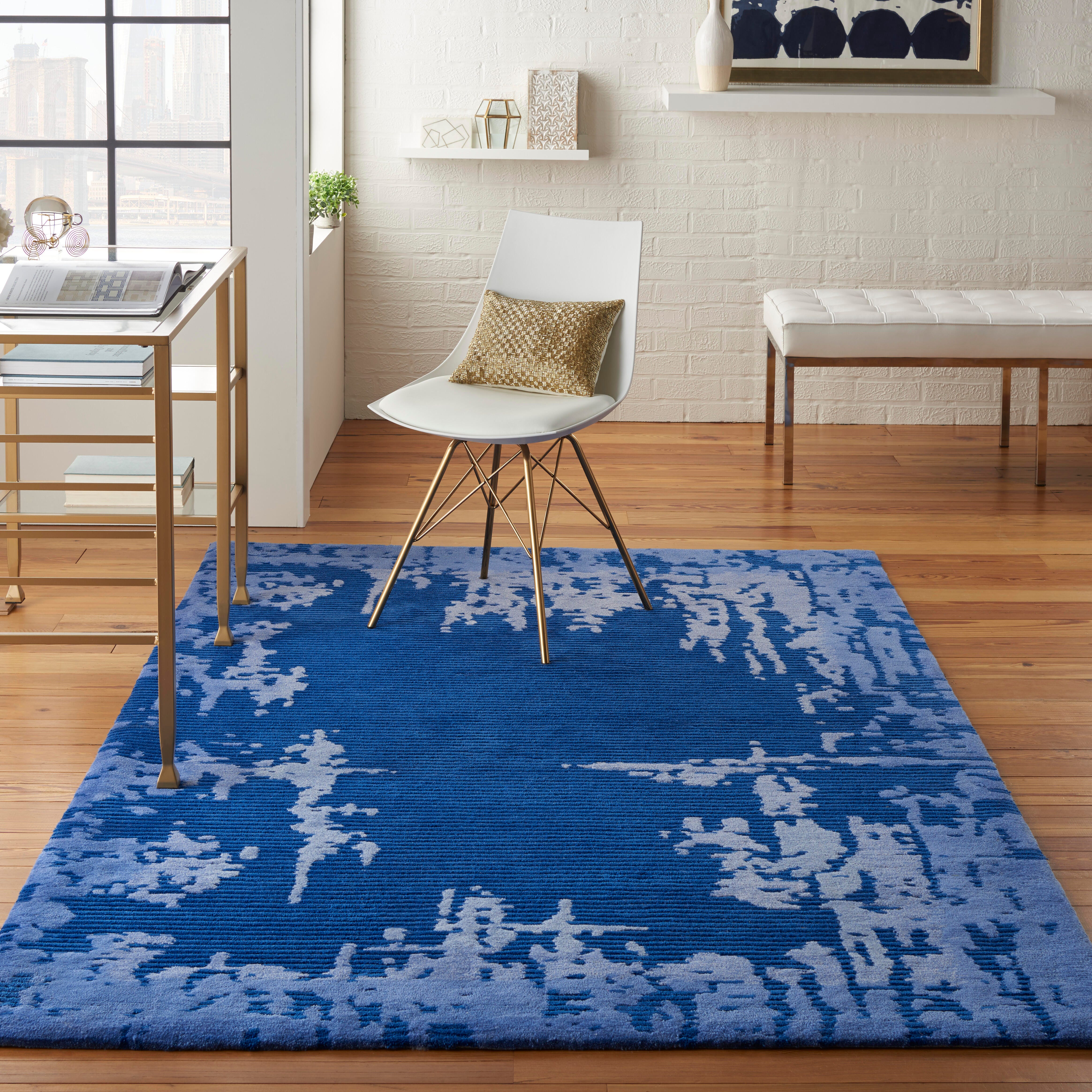 Nourison Nourison Symmetry 5'3" x 7'9" Navy Blue Modern Indoor Rug, Navy Blue, rollover