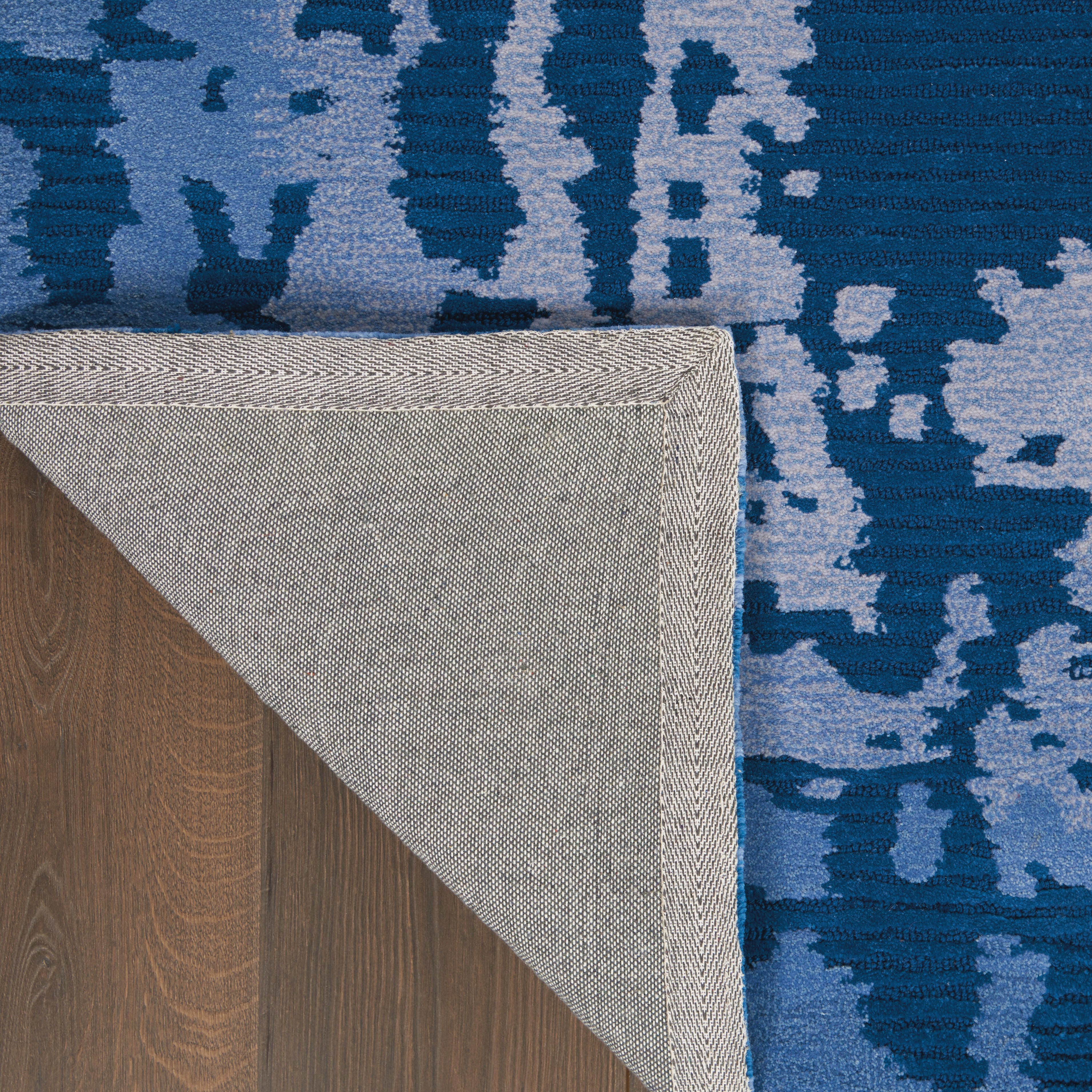 Nourison Nourison Symmetry 5'3" x 7'9" Navy Blue Modern Indoor Rug, Navy Blue, large