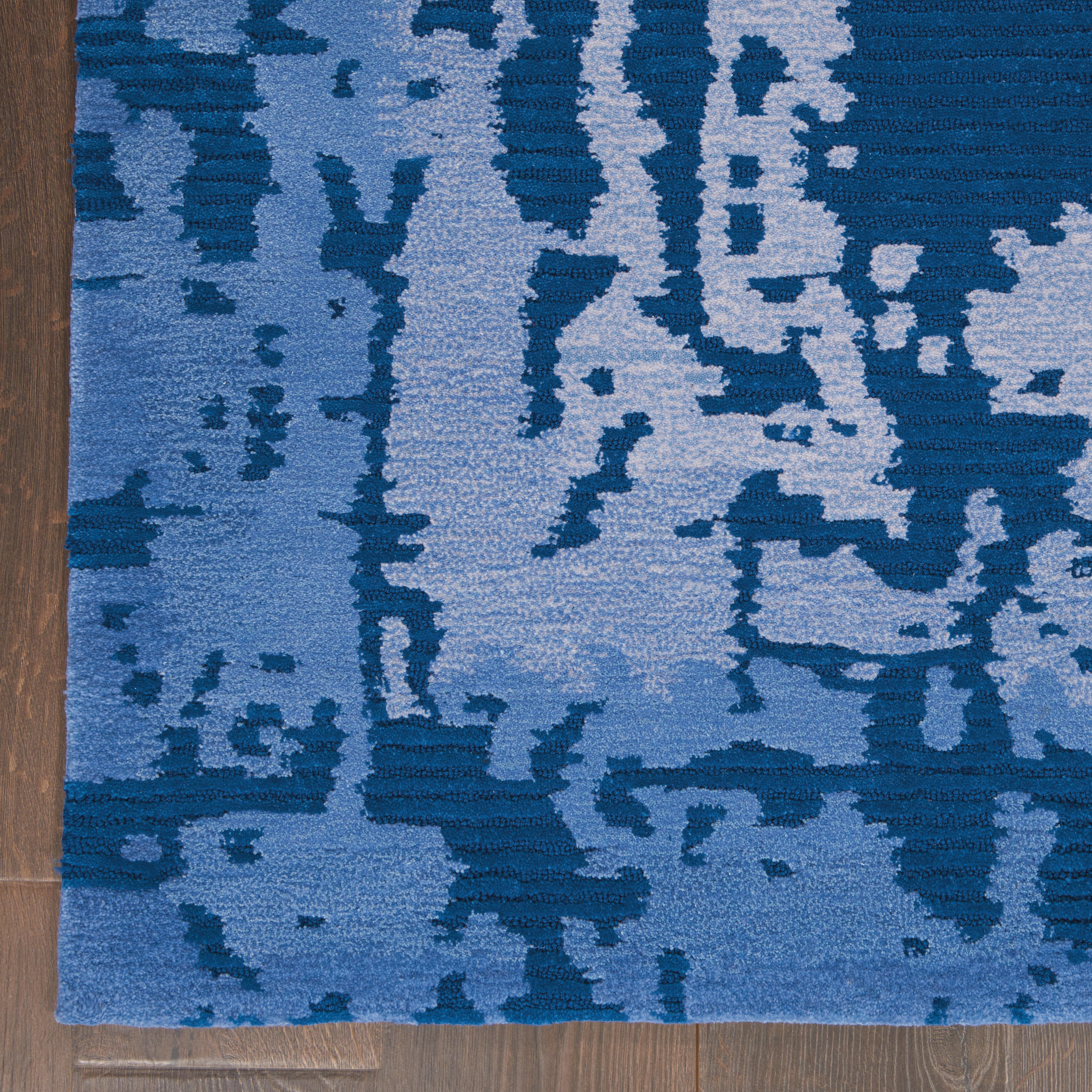 Nourison Nourison Symmetry 5'3" x 7'9" Navy Blue Modern Indoor Rug, Navy Blue, large