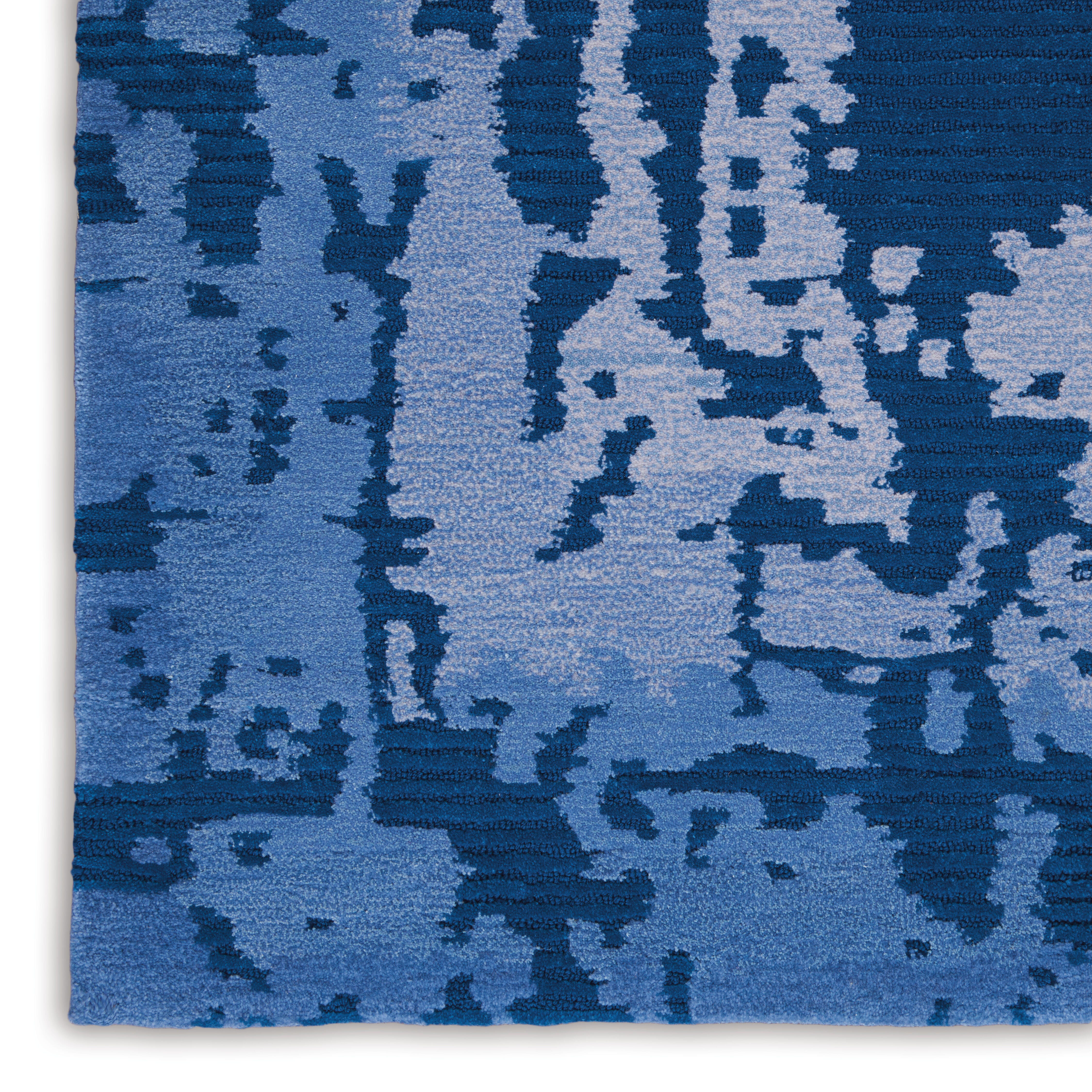 Nourison Nourison Symmetry 5'3" x 7'9" Navy Blue Modern Indoor Rug, Navy Blue, large