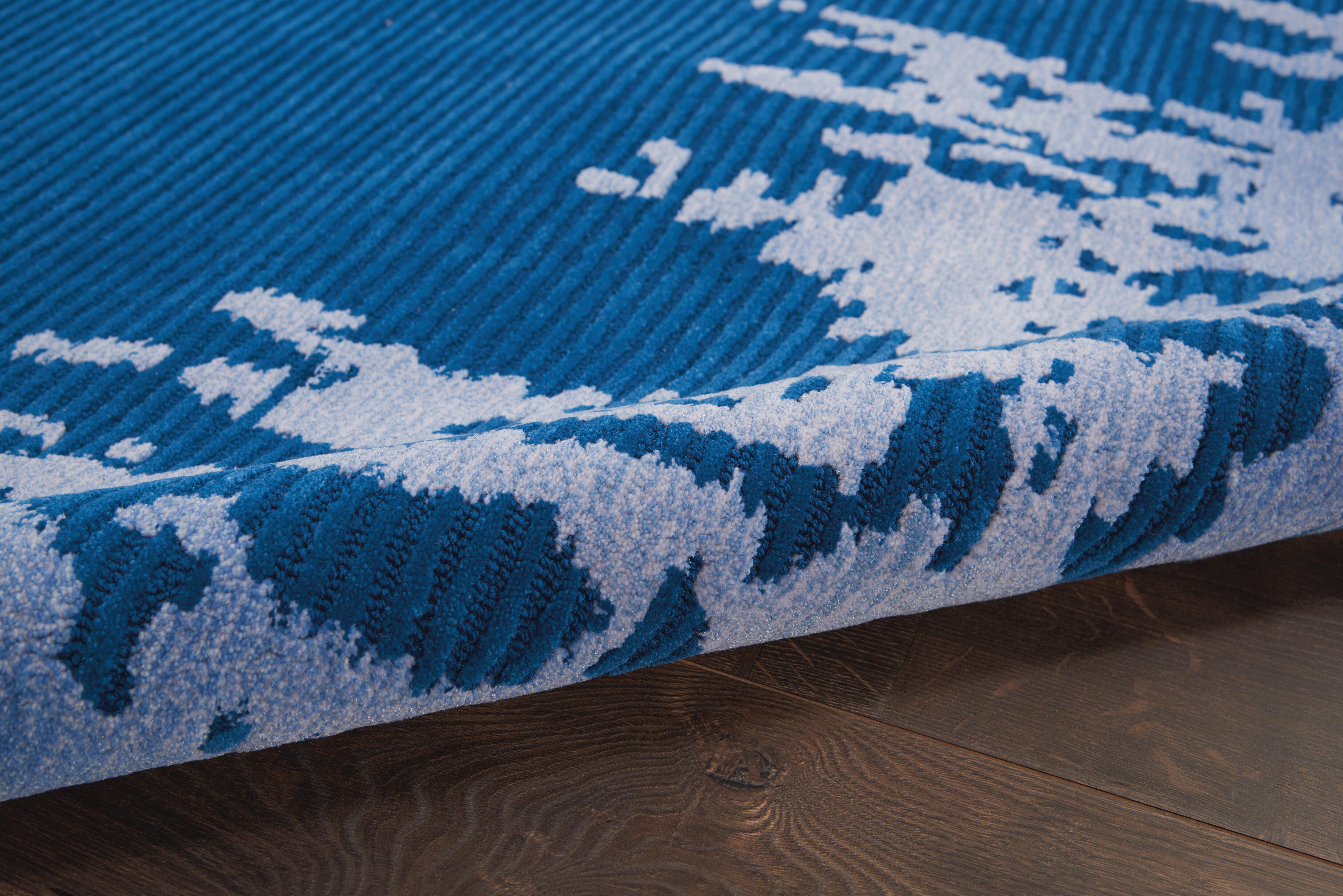 Nourison Nourison Symmetry 5'3" x 7'9" Navy Blue Modern Indoor Rug, Navy Blue, large