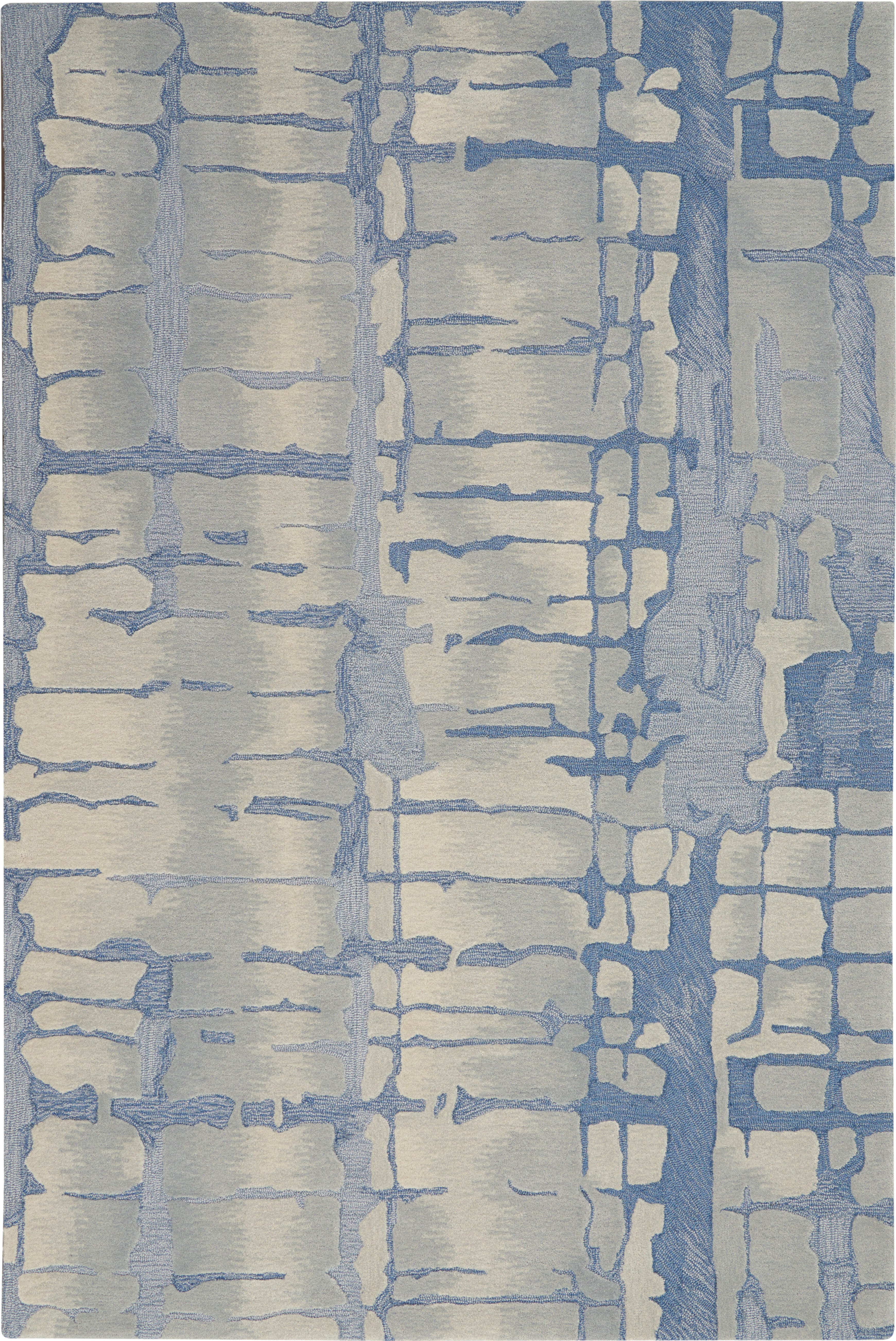 Nourison Nourison Symmetry 5'3" x 7'9" Blue/Grey Modern Indoor Rug, Blue/Gray, large
