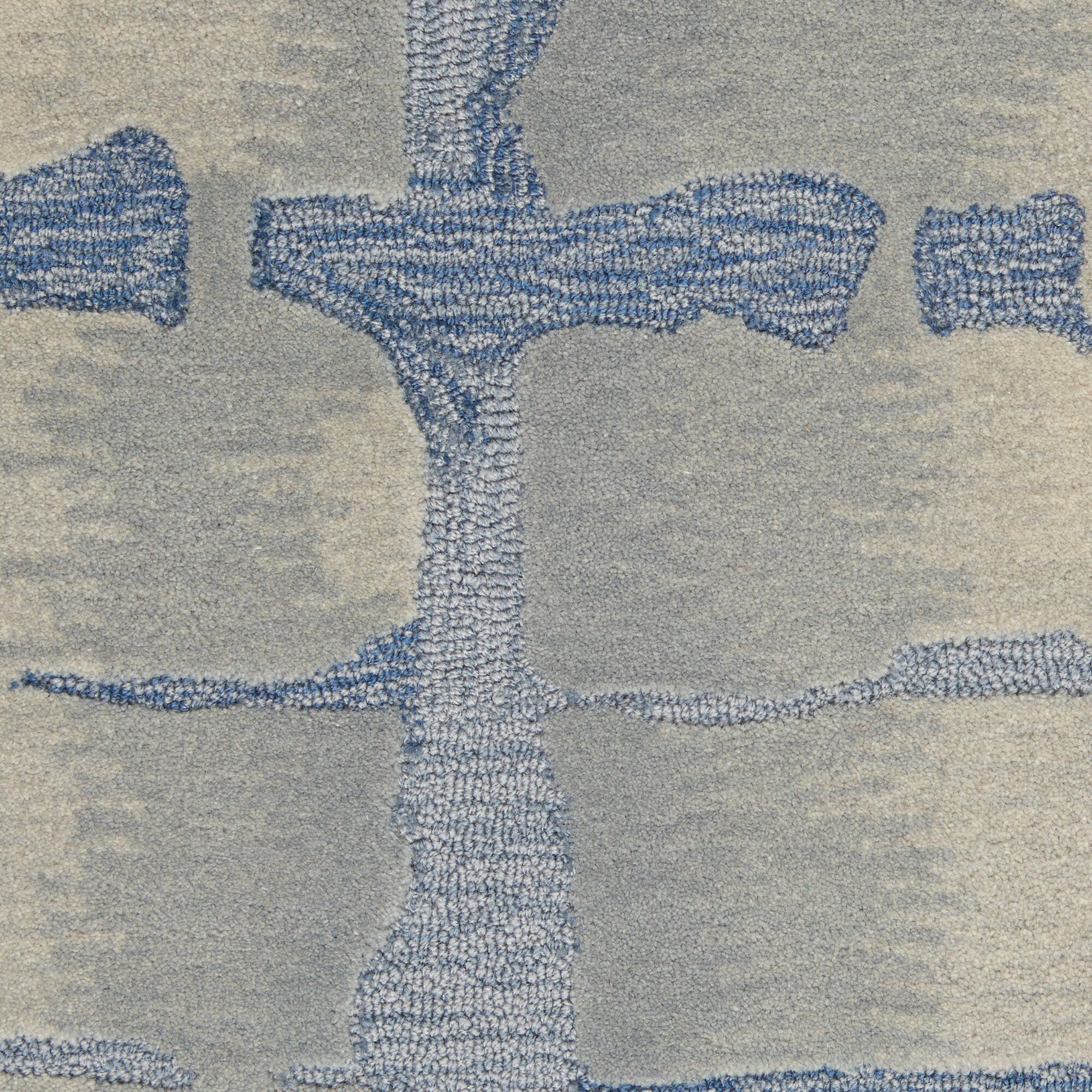 Nourison Nourison Symmetry 5'3" x 7'9" Blue/Grey Modern Indoor Rug, Blue/Gray, large