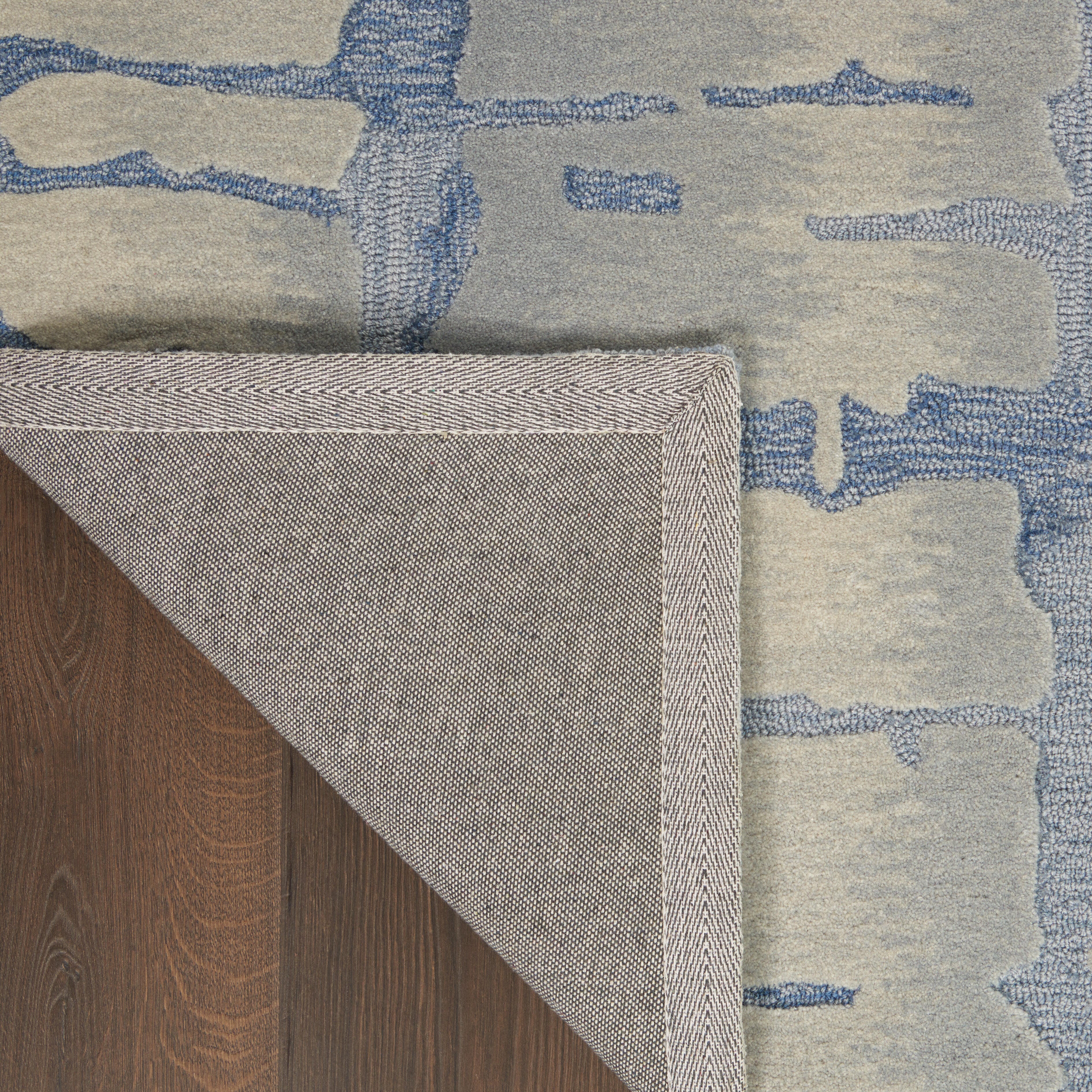 Nourison Nourison Symmetry 5'3" x 7'9" Blue/Grey Modern Indoor Rug, Blue/Gray, large