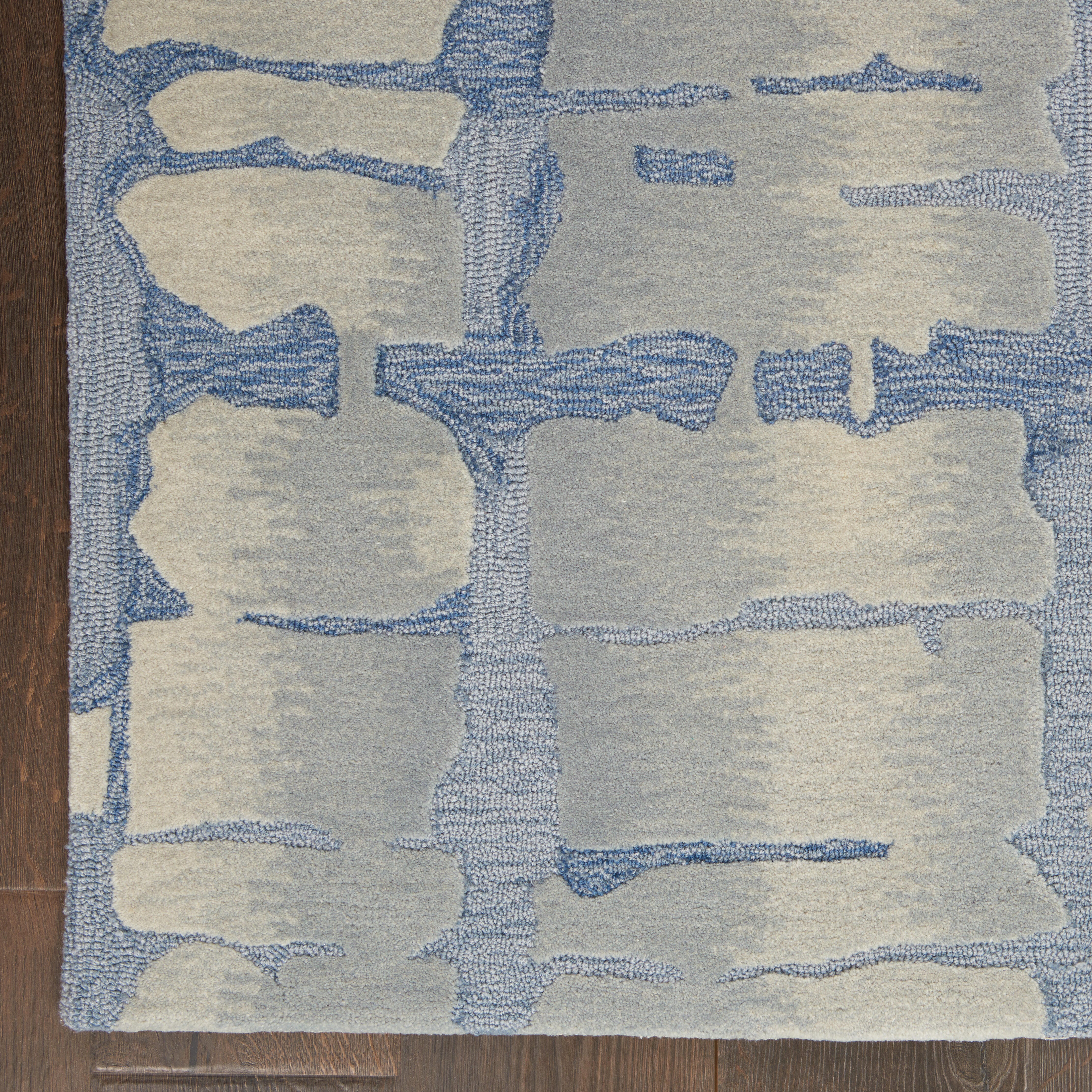 Nourison Nourison Symmetry 5'3" x 7'9" Blue/Grey Modern Indoor Rug, Blue/Gray, large