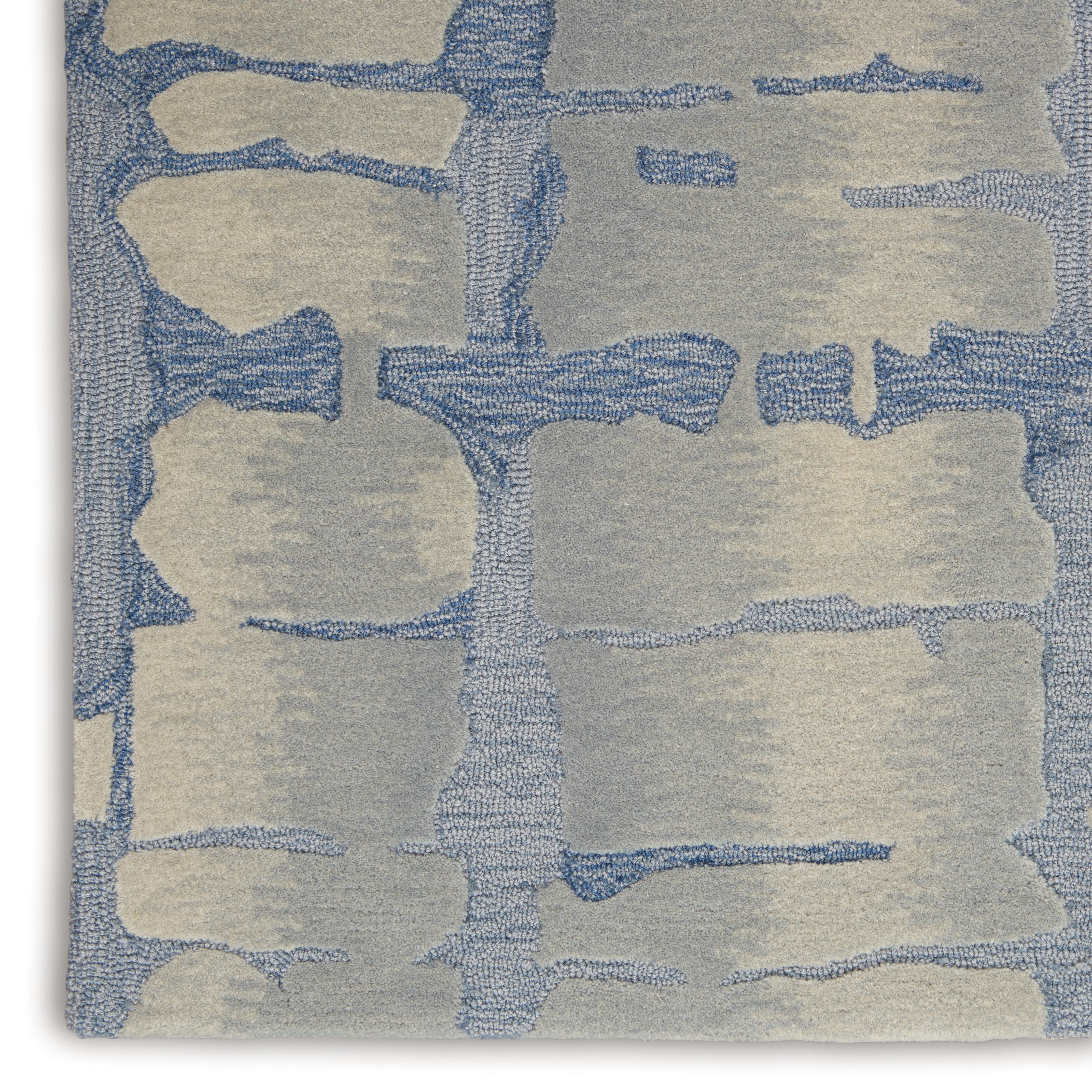 Nourison Nourison Symmetry 5'3" x 7'9" Blue/Grey Modern Indoor Rug, Blue/Gray, large