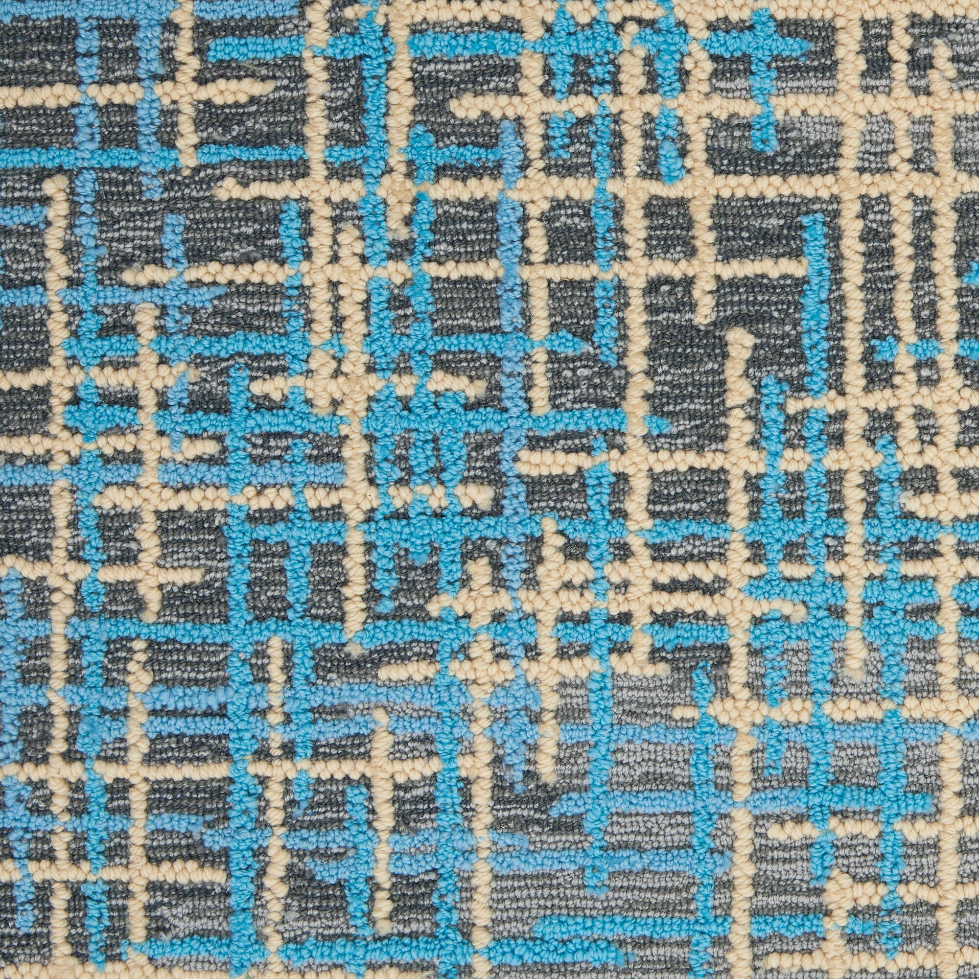 Nourison Nourison Symmetry 5'3" x 7'9" Blue/Beige Modern Indoor Rug, Blue/Beige, large