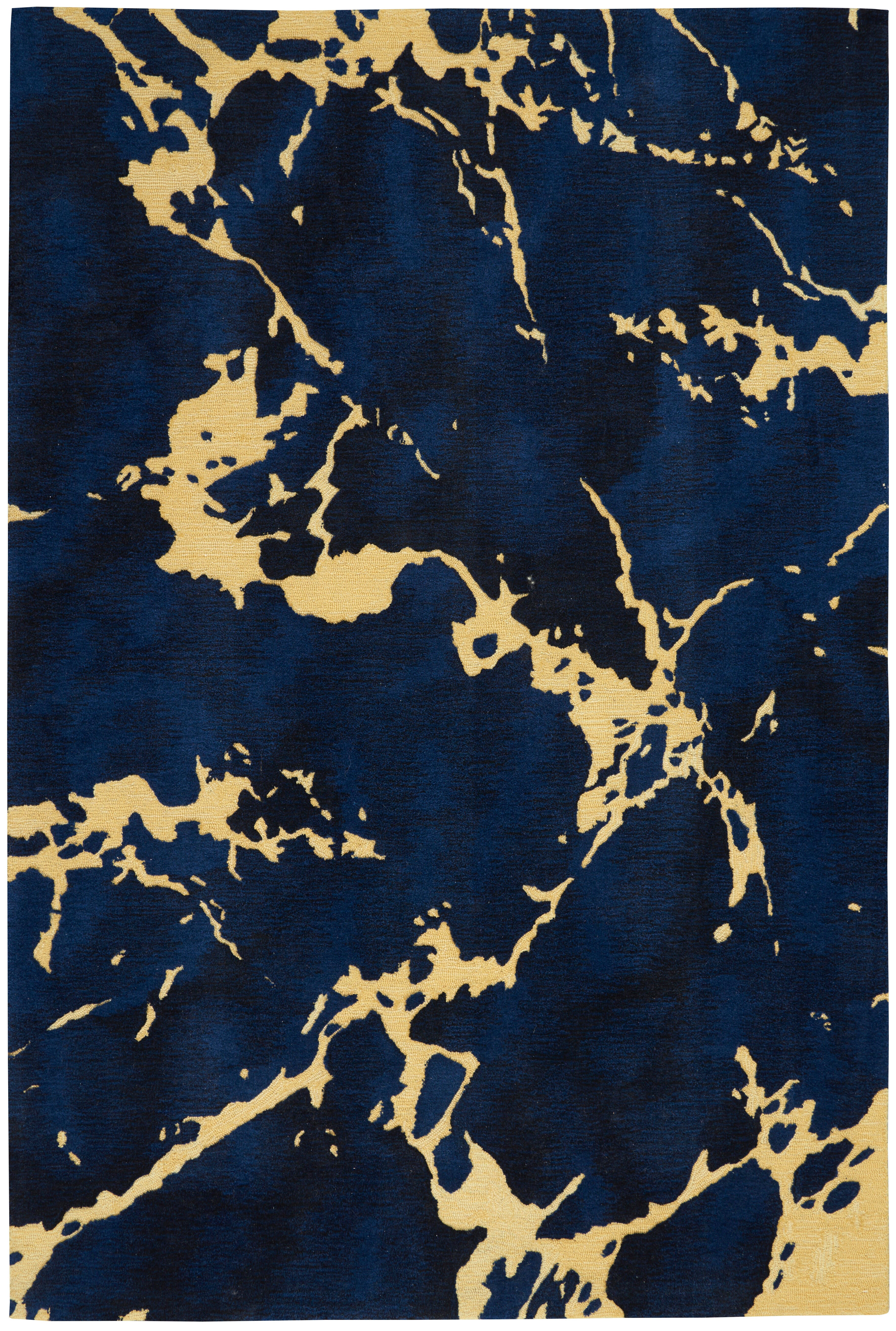Nourison Home Nourison Symmetry 3'9" x 5'9" Navy Modern Indoor Rug, , large