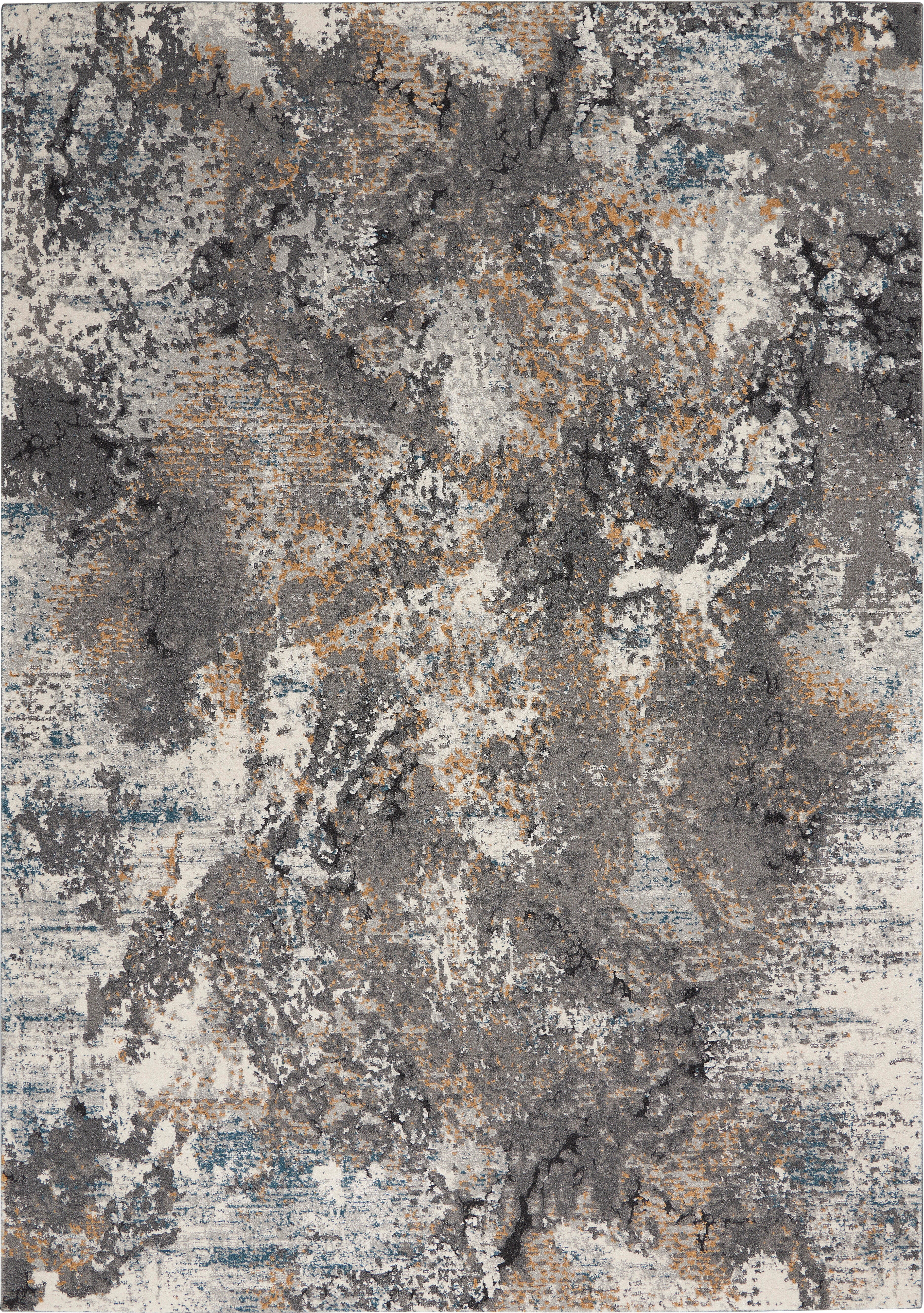 Nourison Nourison Tangra 4' x 6' Grey/Multi Modern Indoor Rug, Gray/Multi, large