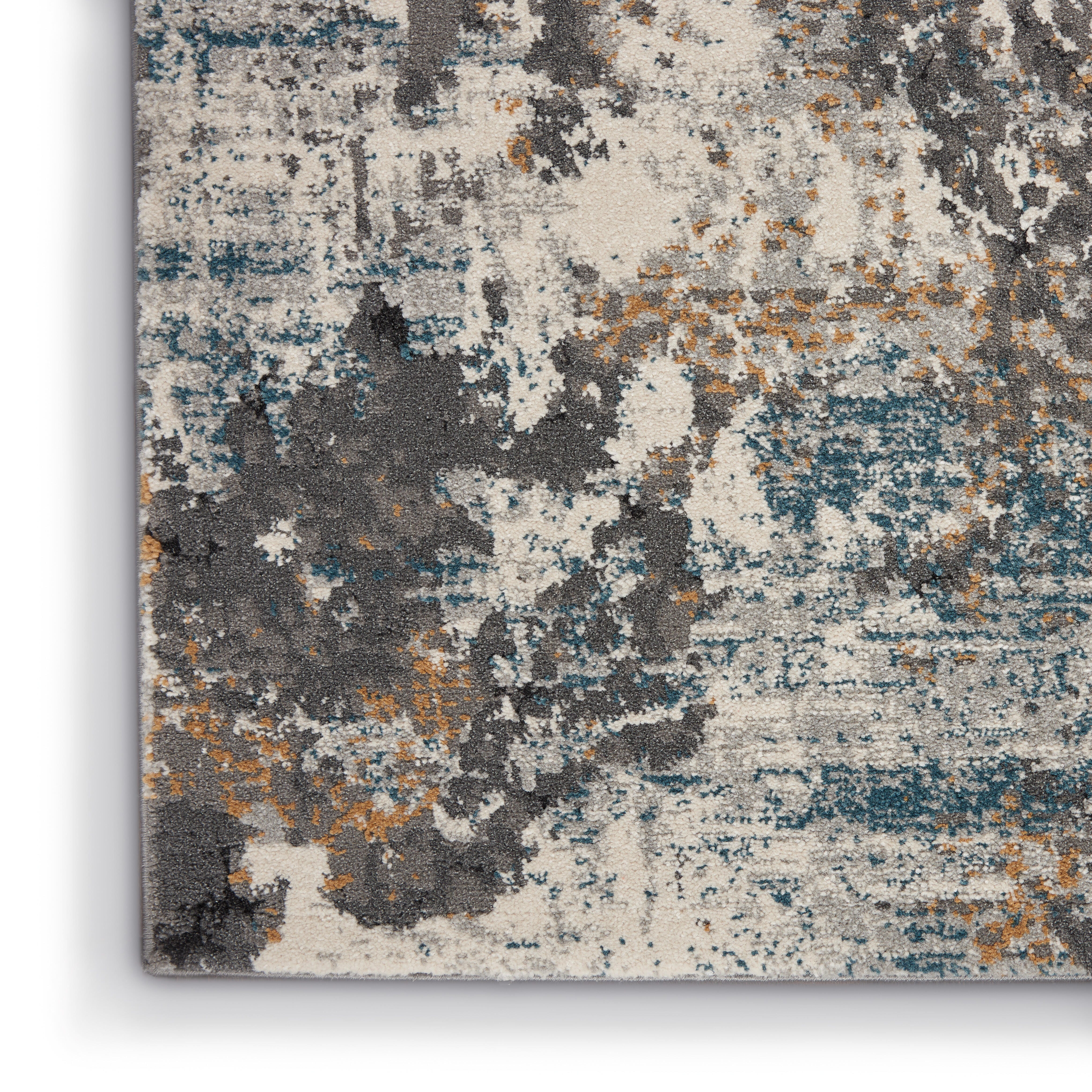 Nourison Nourison Tangra 4' x 6' Grey/Multi Modern Indoor Rug, Gray/Multi, large
