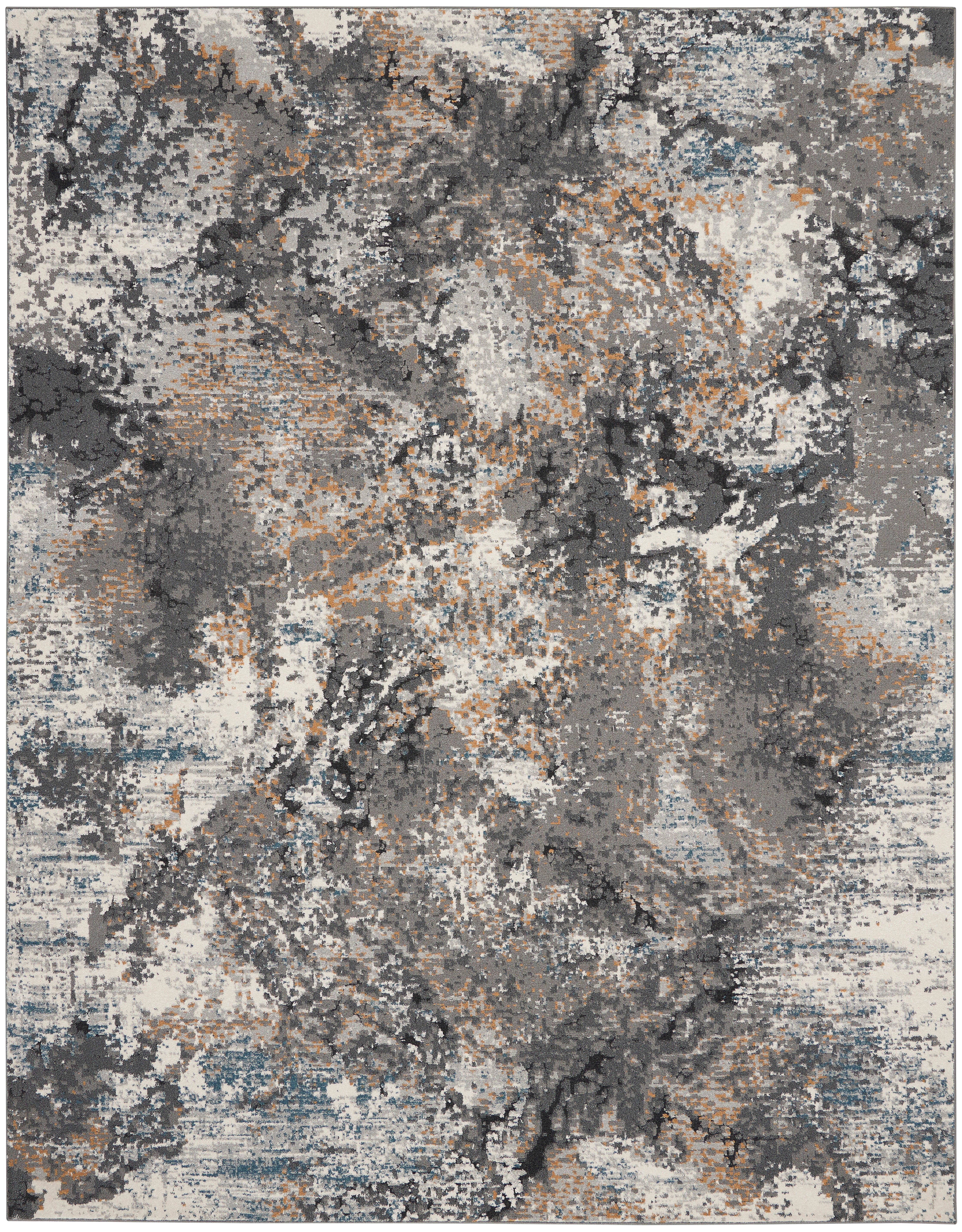 Nourison Nourison Tangra 7'10" x 9'10" Grey/Multi Modern Indoor Rug, Gray/Multi, large