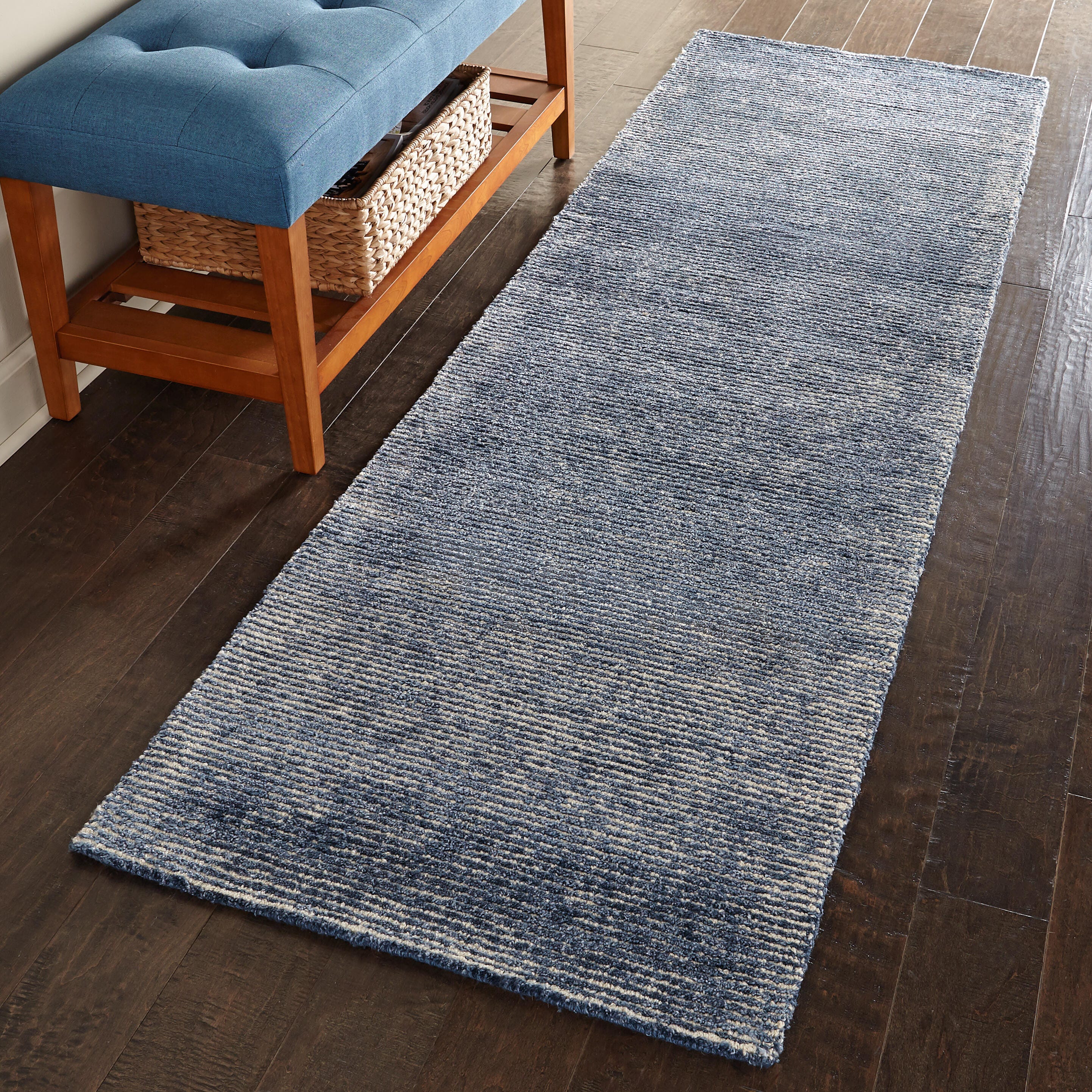 Nourison Nourison Weston 2'3" x 7'6" Aegean Blue Modern Indoor Rug, Agean Blue, rollover