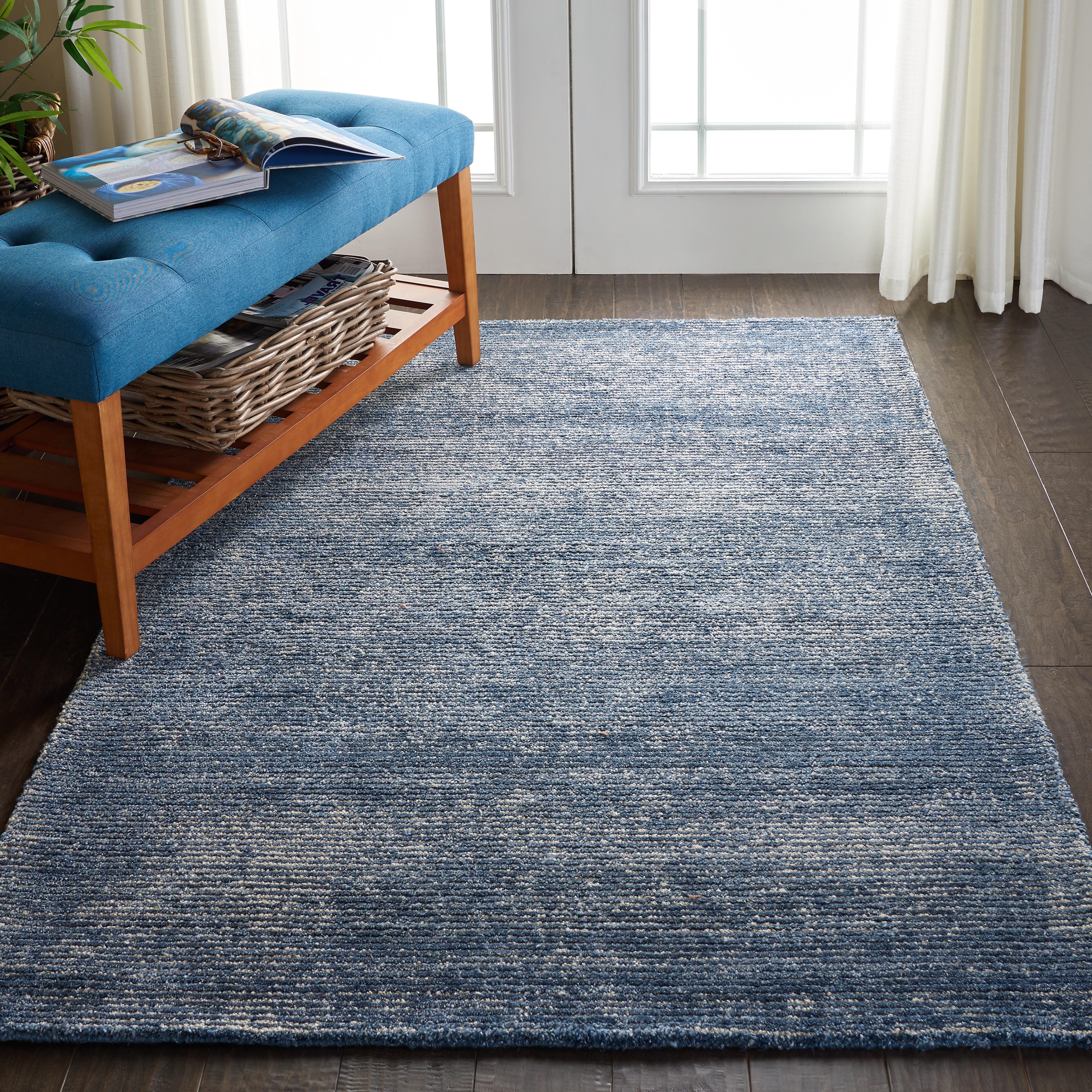 Nourison Nourison Weston 5'3" x 7'5" Aegean Blue Modern Indoor Rug, Agean Blue, large
