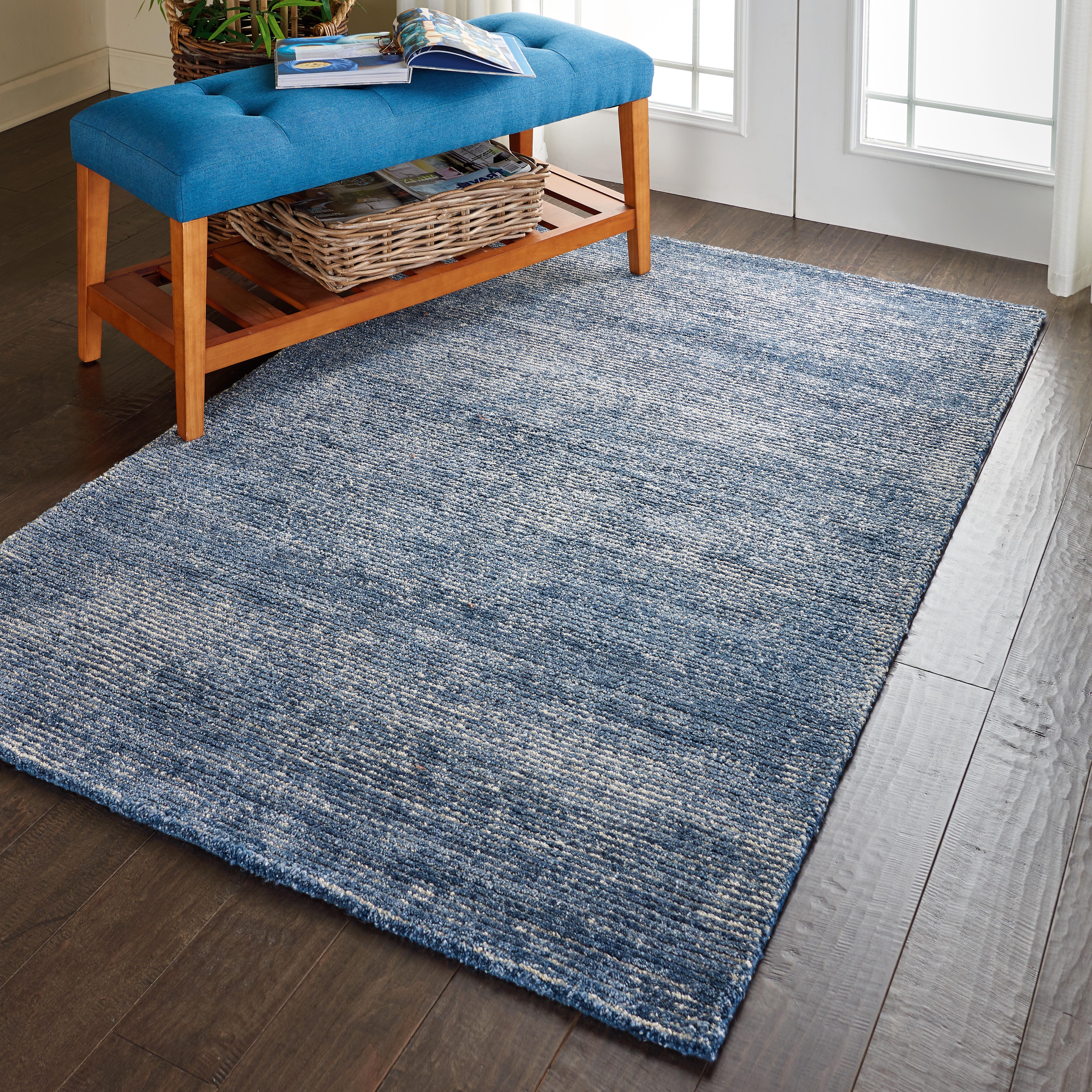 Nourison Nourison Weston 5'3" x 7'5" Aegean Blue Modern Indoor Rug, Agean Blue, large