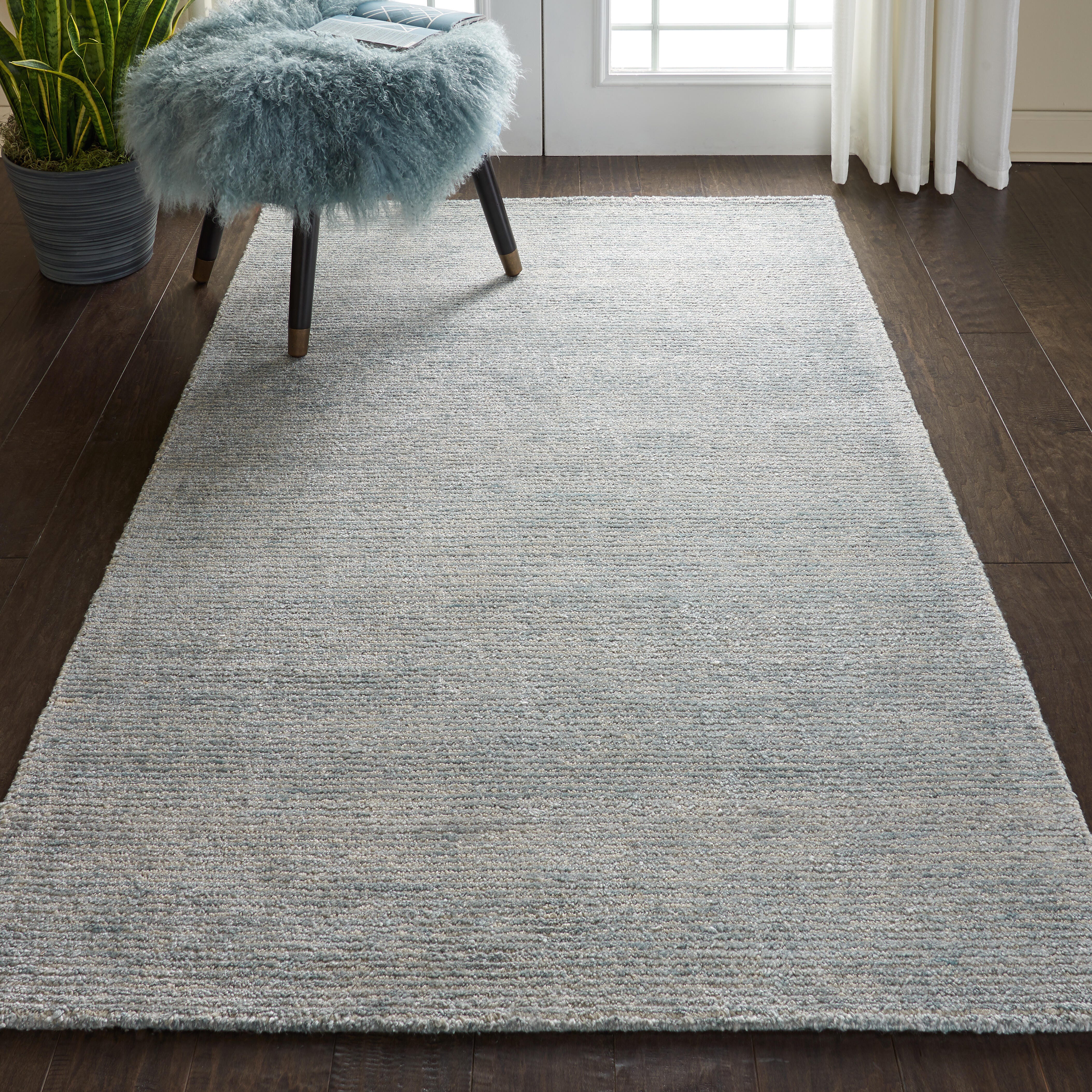 Nourison Weston Light Blue 4'x6' Area Rug, Aquamarine