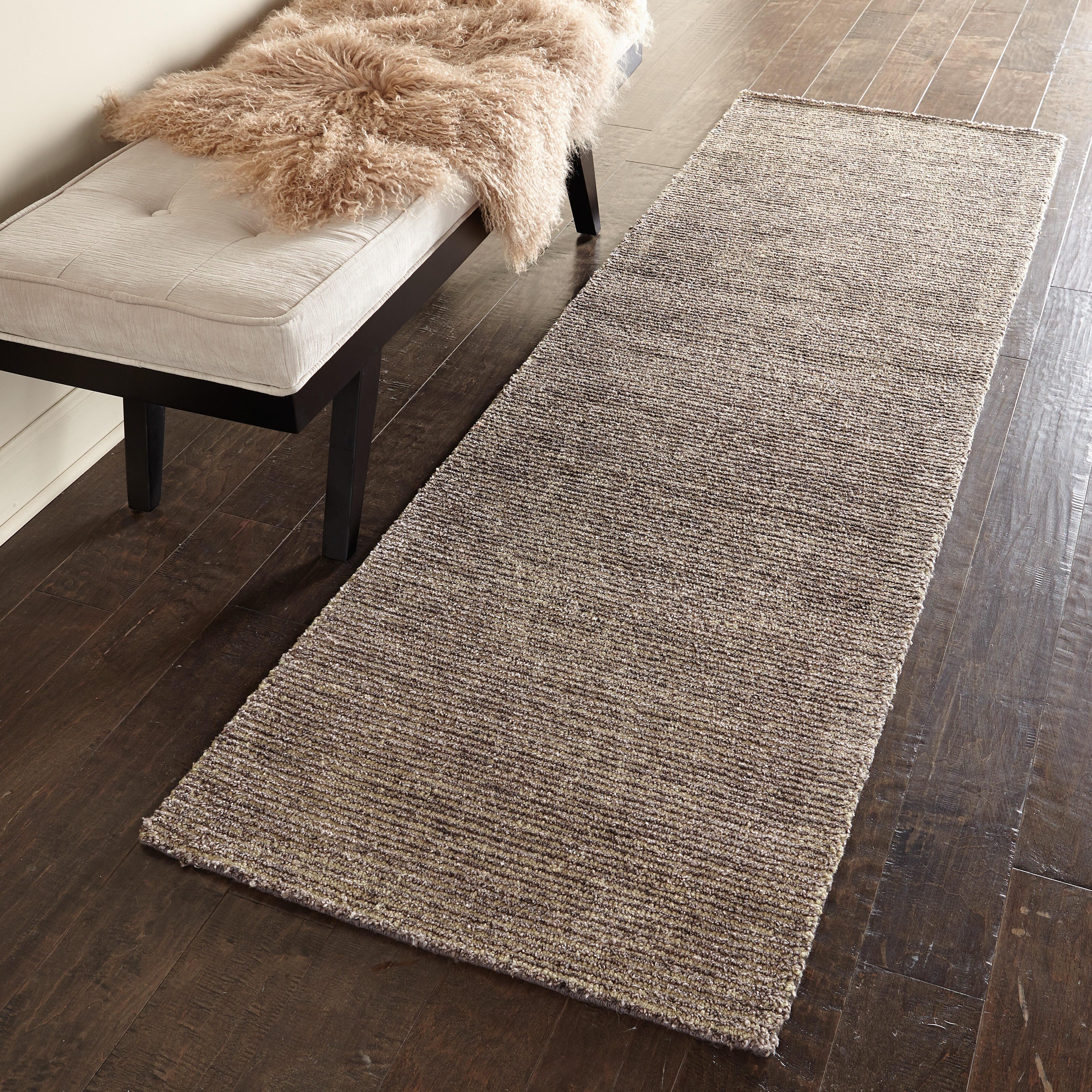 Nourison Nourison Weston 2'3" x 7'6" Charcoal Modern Indoor Rug, Charcoal, large
