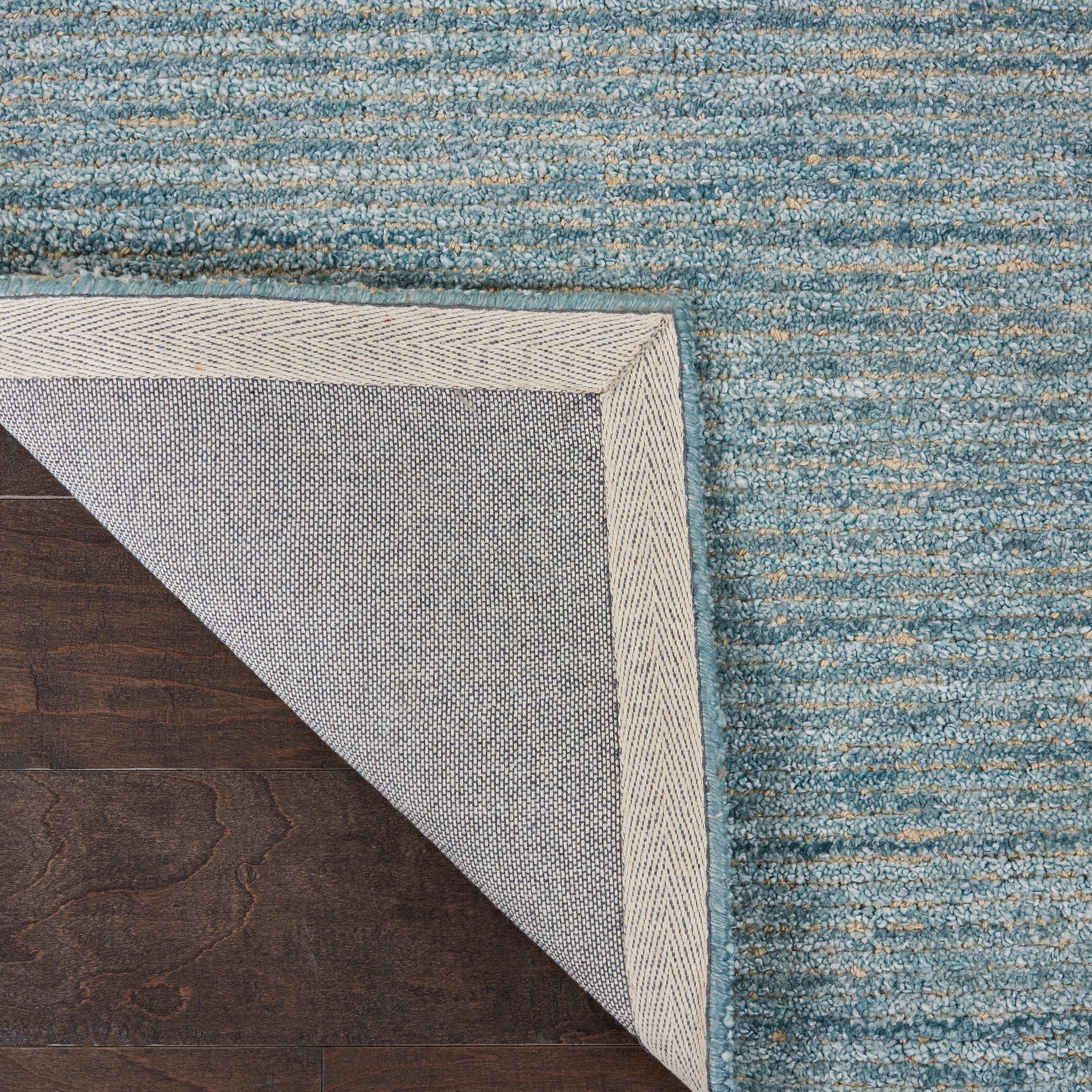 Nourison Nourison Weston 2'3" x 7'6" Seafoam Modern Indoor Rug, Seafoam, large