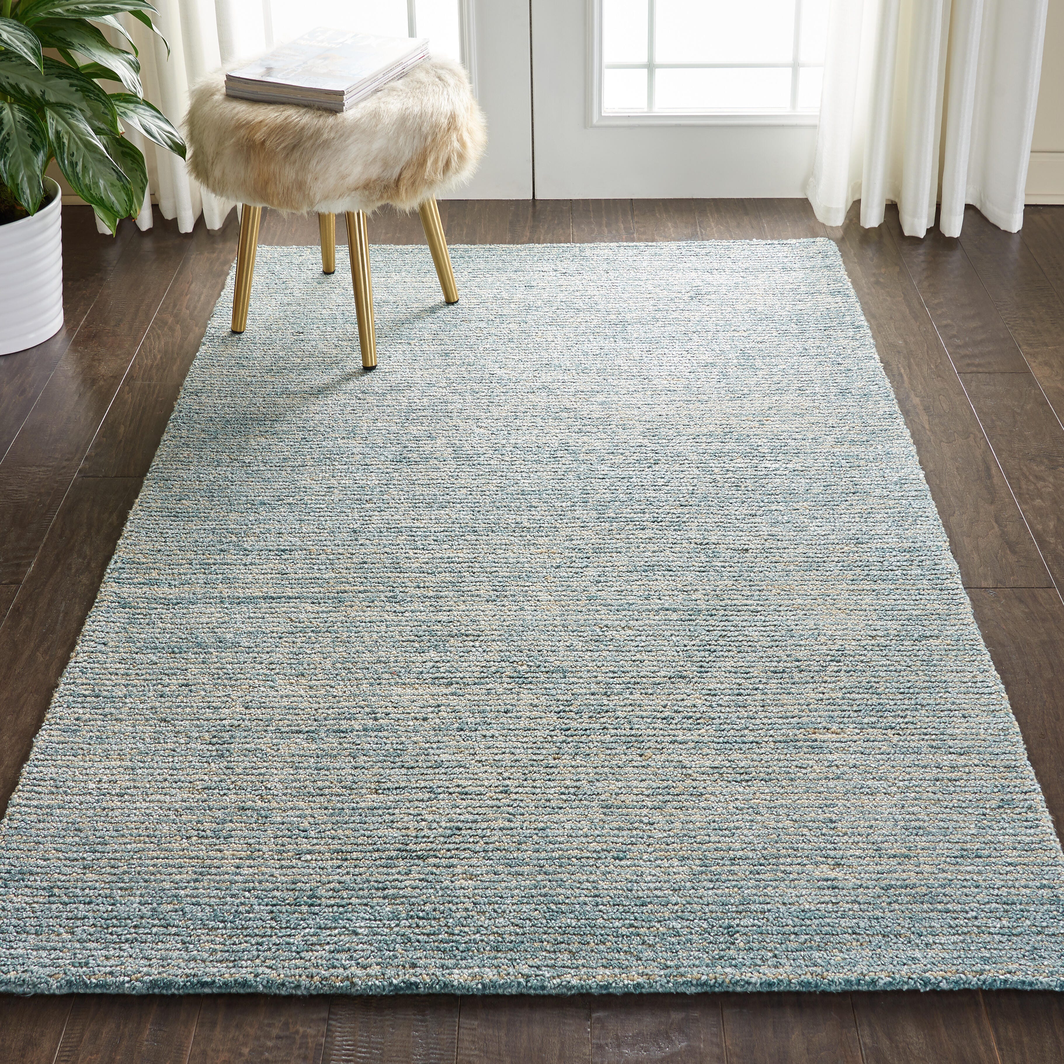 Nourison Nourison Weston 5'3" x 7'5" Seafoam Modern Indoor Rug, Seafoam, large