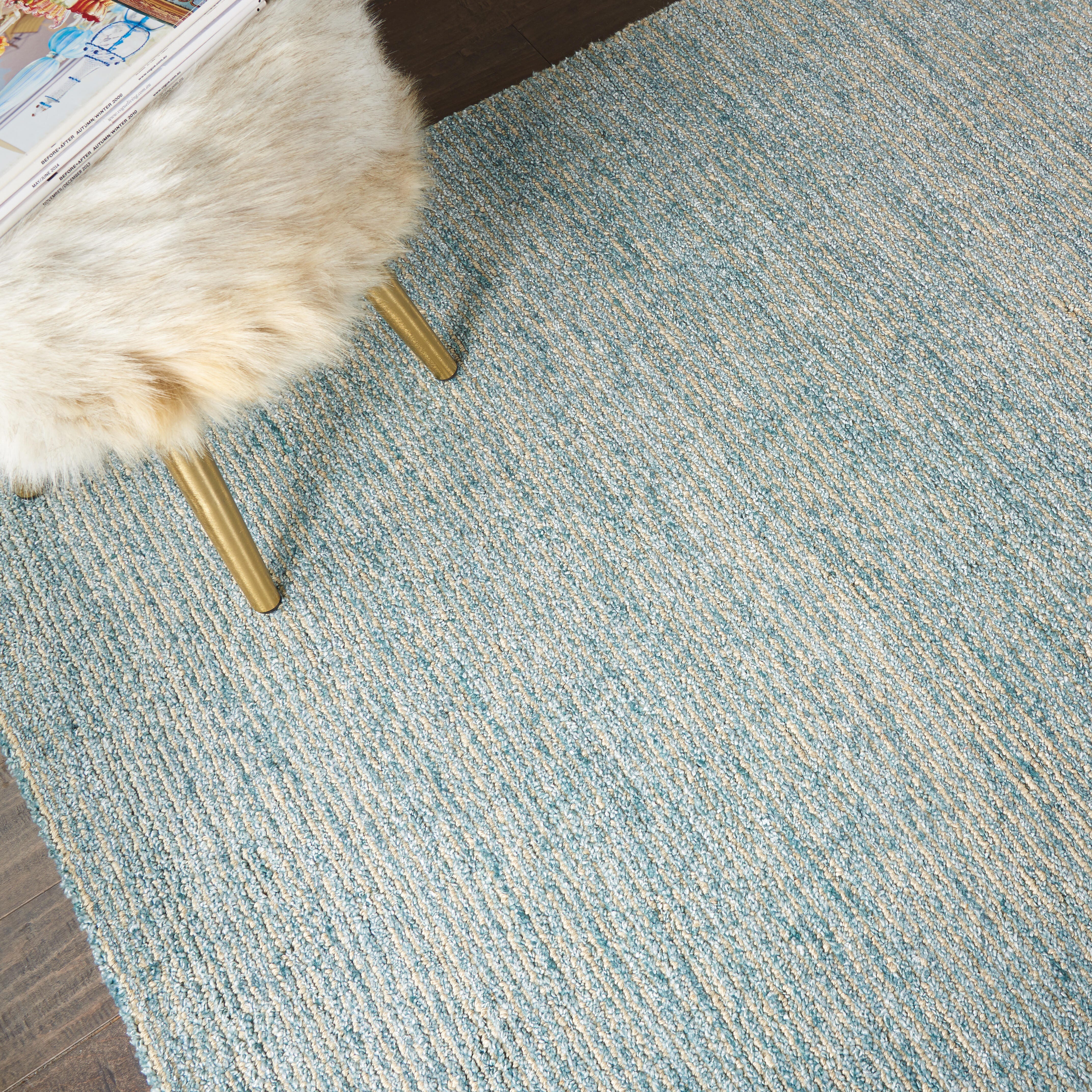 Nourison Nourison Weston 5'3" x 7'5" Seafoam Modern Indoor Rug, Seafoam, large