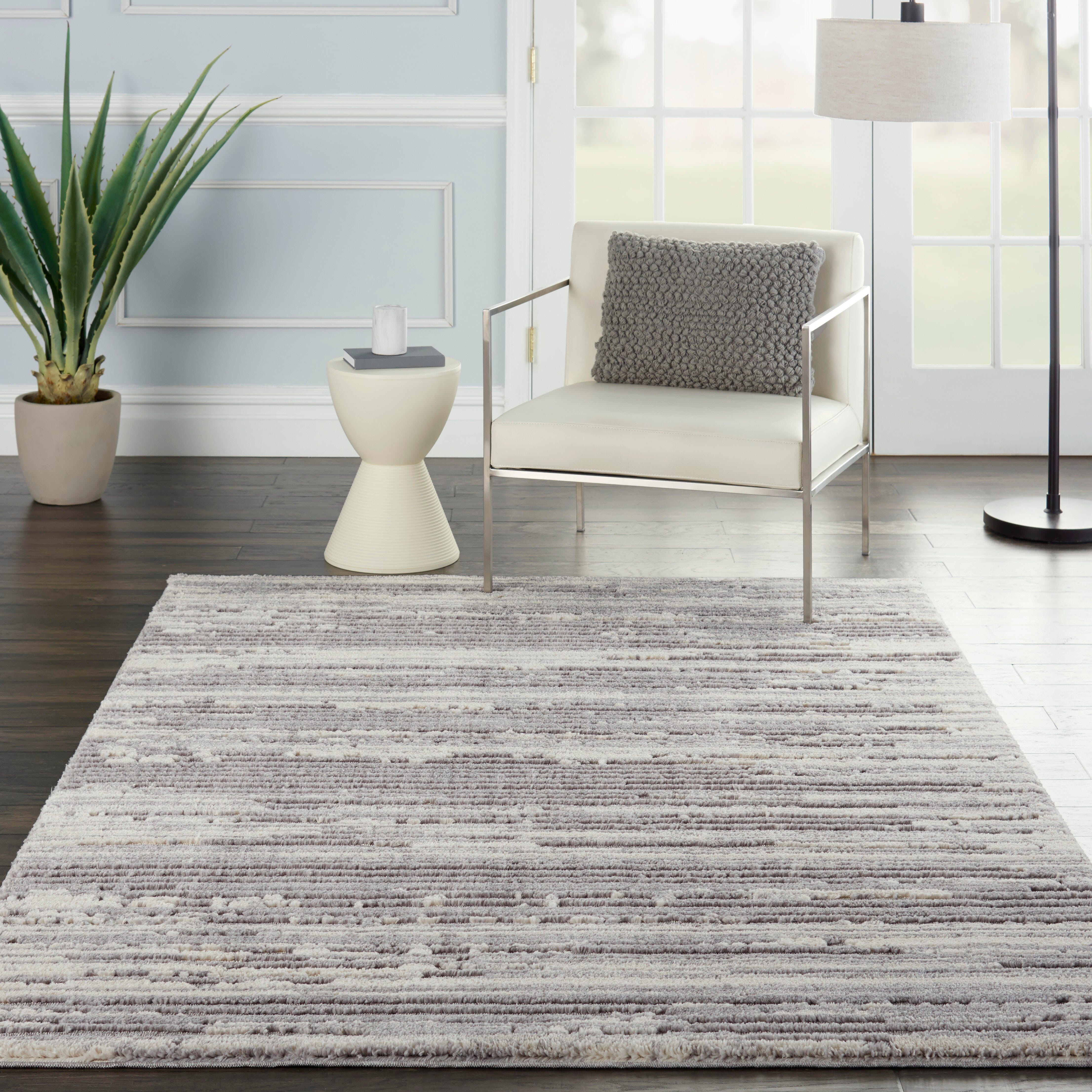 Nourison Home Nourison Zermatt 5'3" x 7'3" Grey/Ivory Contemporary Indoor Rug, Gray/Ivory, rollover
