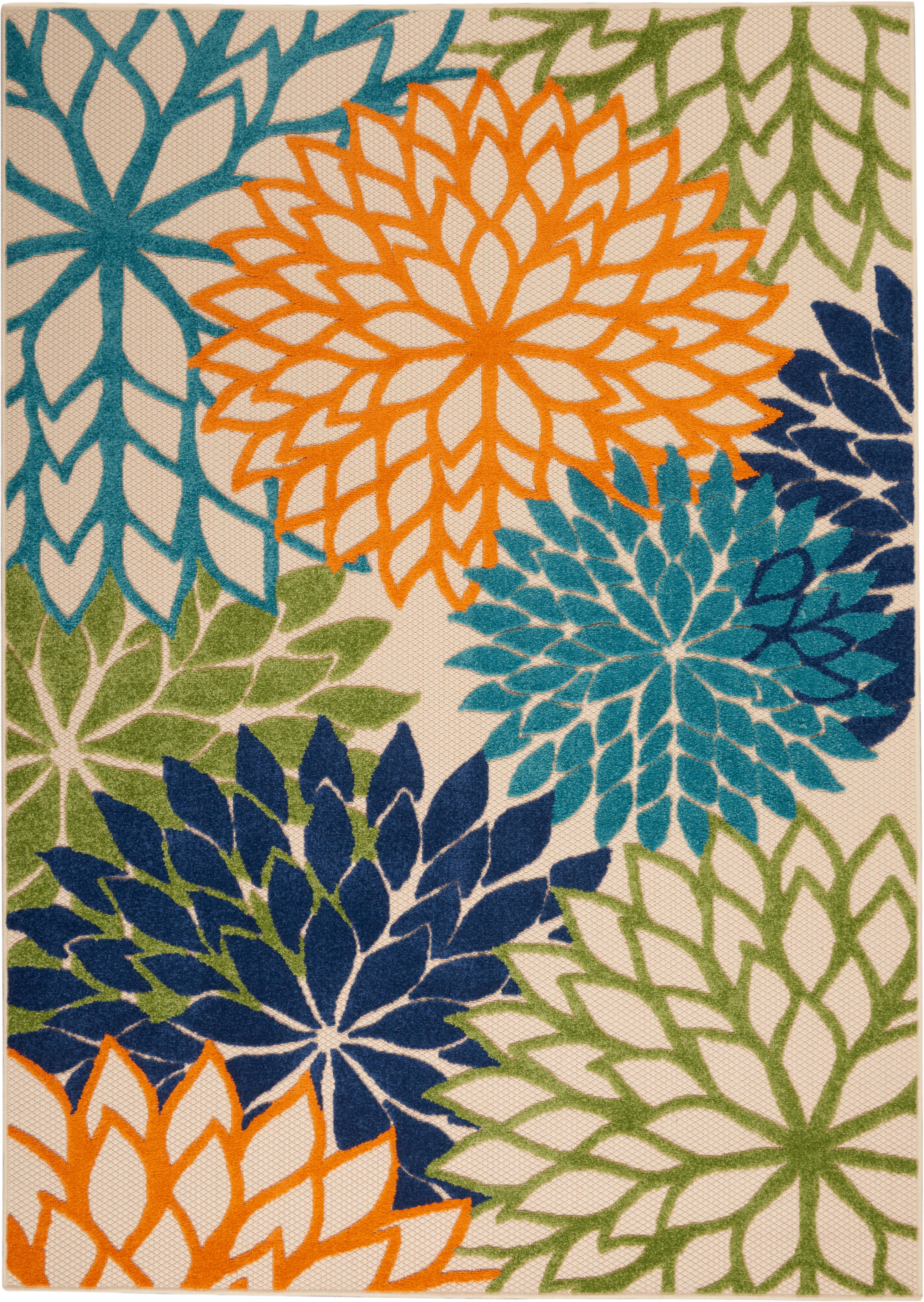 Nourison Home Nourison Aloha 3'6" x 5'6" Multicolor Tropical Indoor/Outdoor Rug, Multi, large