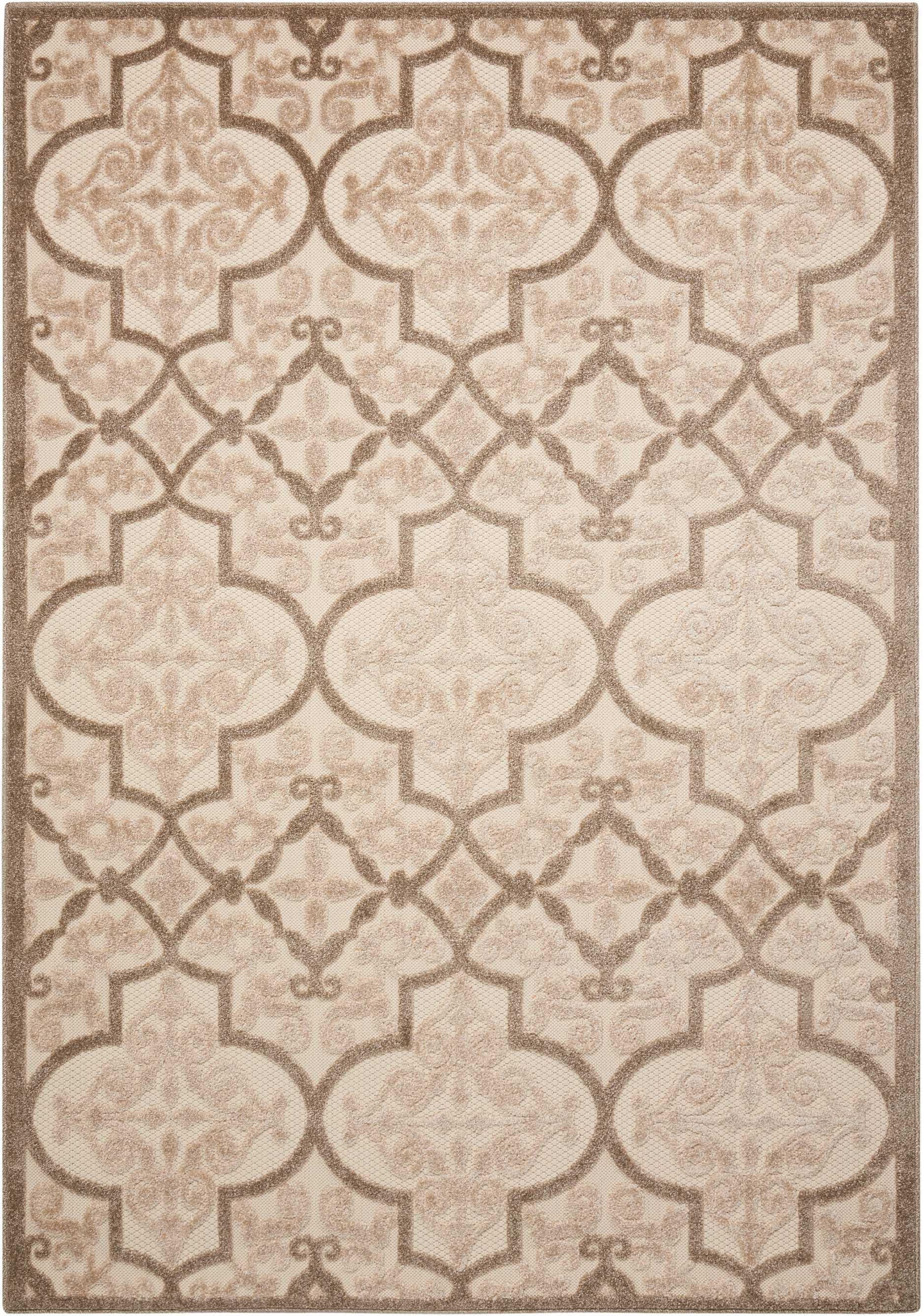 Nourison Nourison Aloha 5'3" x 7'5" Cream Bohemian Indoor/Outdoor Rug, Cream, large