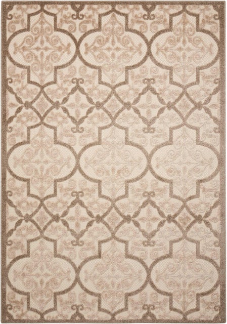 Nourison Nourison Aloha 5'3" x 7'5" Cream Bohemian Indoor/Outdoor Rug, Cream