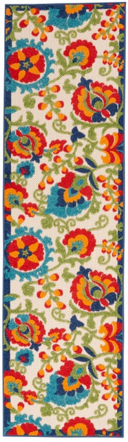 Nourison Home Aloha 2'3" x 8' Multicolor Farmhouse Indoor/Outdoor Rug