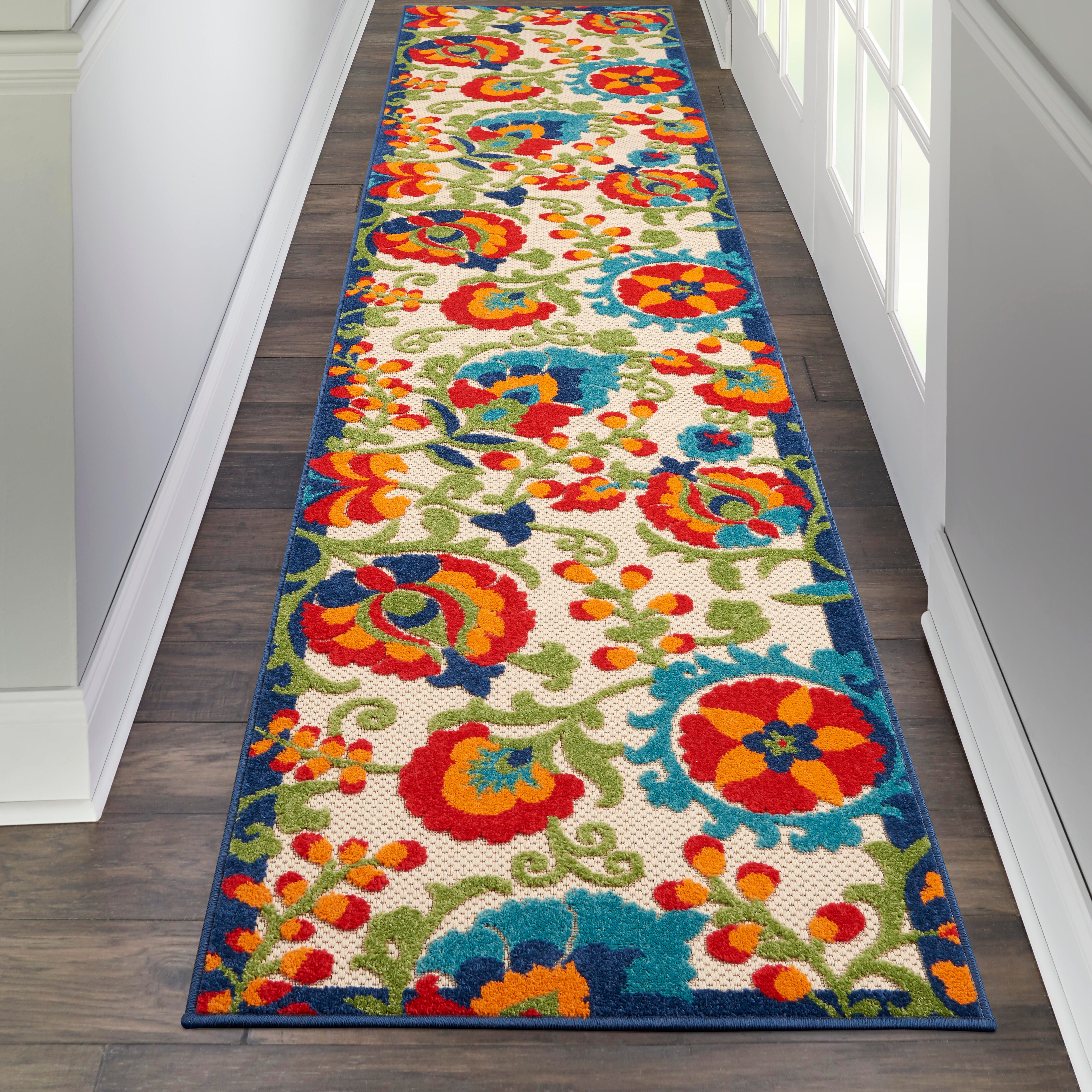 Nourison Home Nourison Aloha 2'3" x 12' Multicolor Farmhouse Indoor/Outdoor Rug, Multi, rollover
