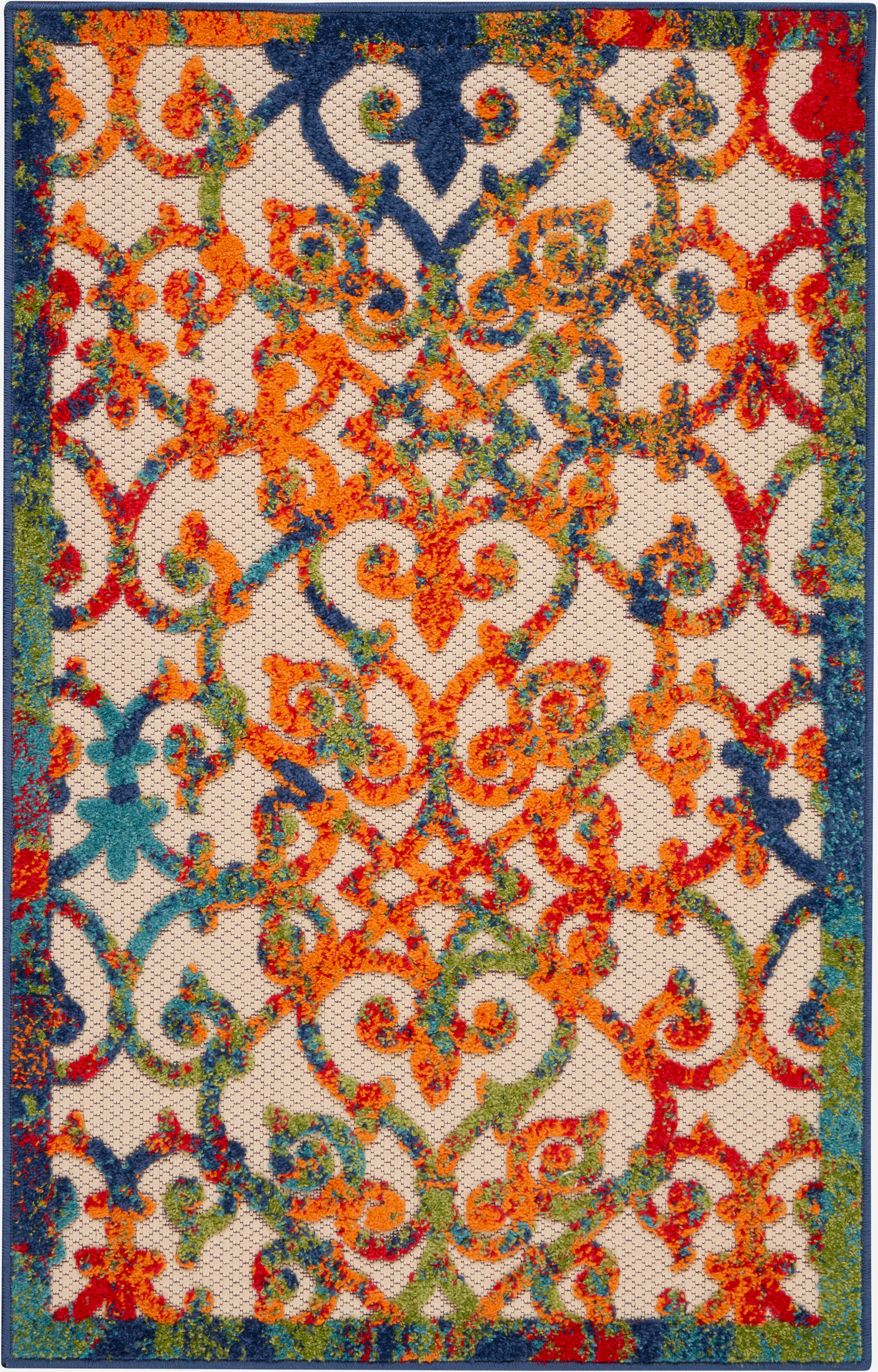 Nourison Home Nourison Aloha 2'8" x 4' Multicolor Contemporary Indoor/Outdoor Rug, Multi, large