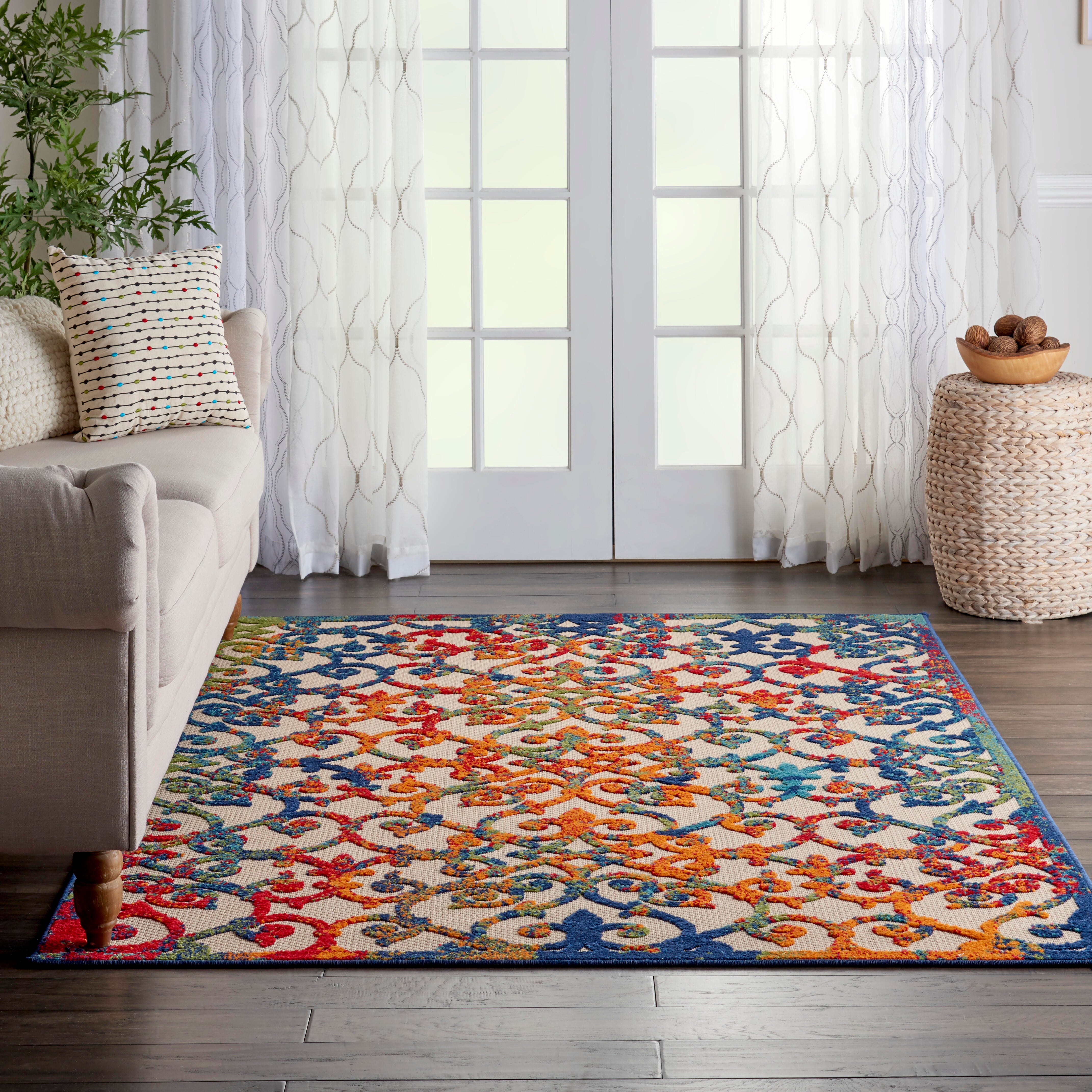 Nourison Home Nourison Aloha 6' x 9' Multicolor Contemporary Indoor/Outdoor Rug, Multi, rollover