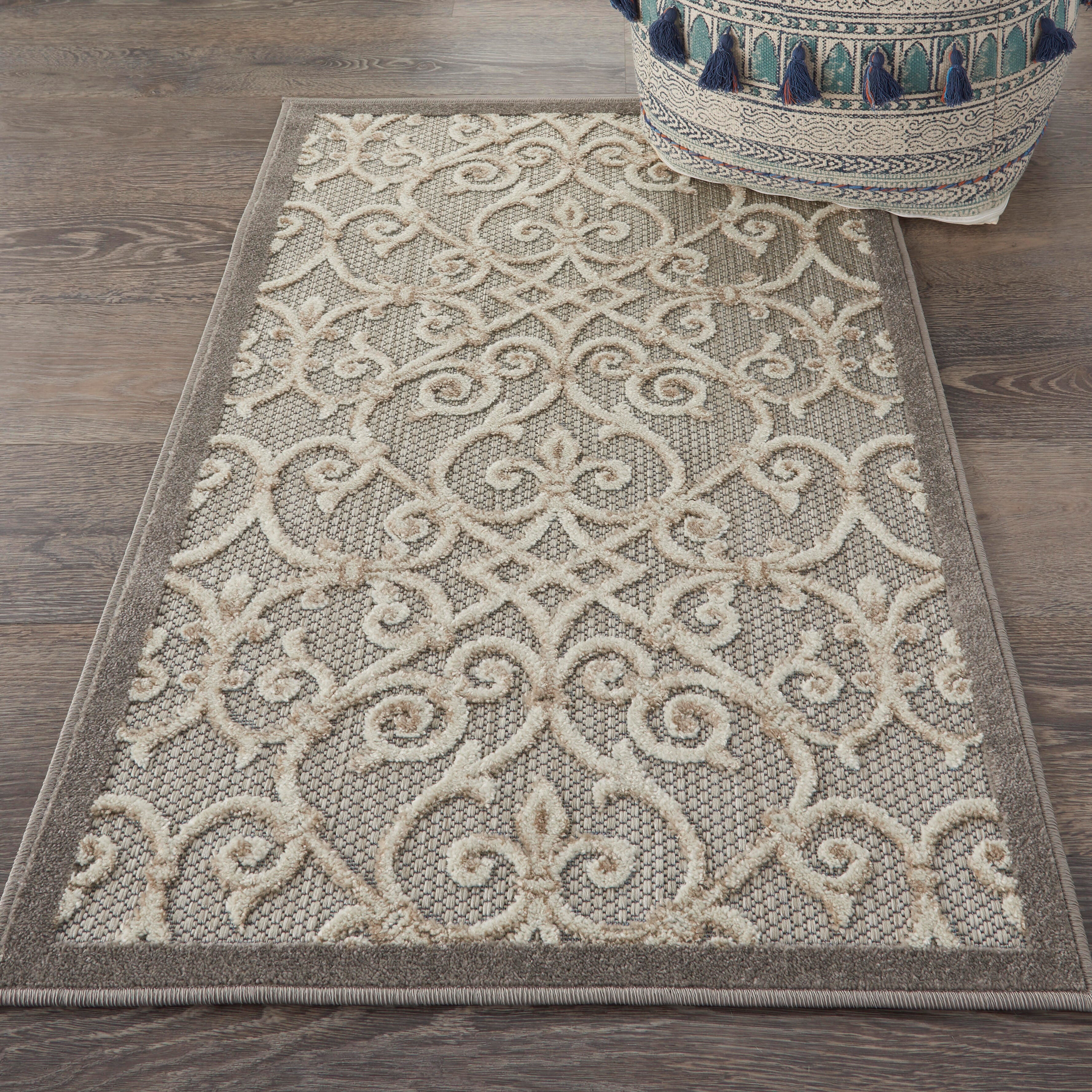 Nourison Home Nourison Aloha 2'8" x 4' Natural Contemporary Indoor/Outdoor Rug, Natural, rollover