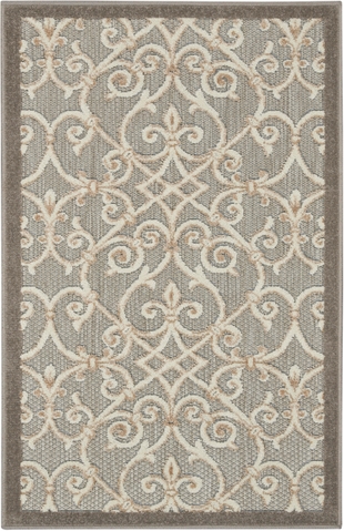 Nourison Home Nourison Aloha 2'8" x 4' Natural Contemporary Indoor/Outdoor Rug, Natural, large