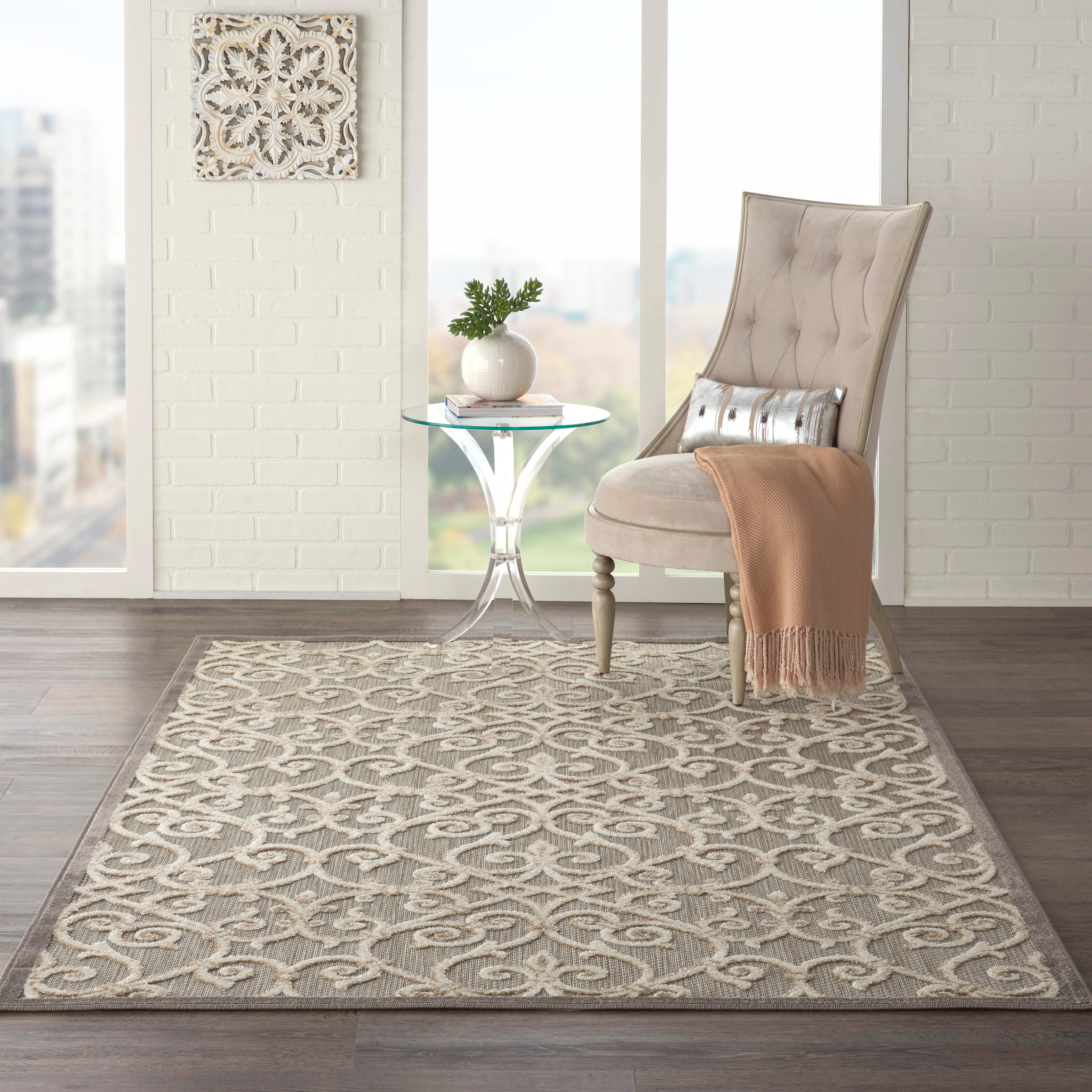 Nourison Home Nourison Aloha 3'6" x 5'6" Natural Contemporary Indoor/Outdoor Rug, Natural, rollover