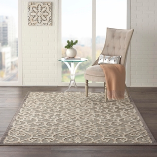 Nourison Home Nourison Aloha 3'6" x 5'6" Natural Contemporary Indoor/Outdoor Rug, Natural, rollover