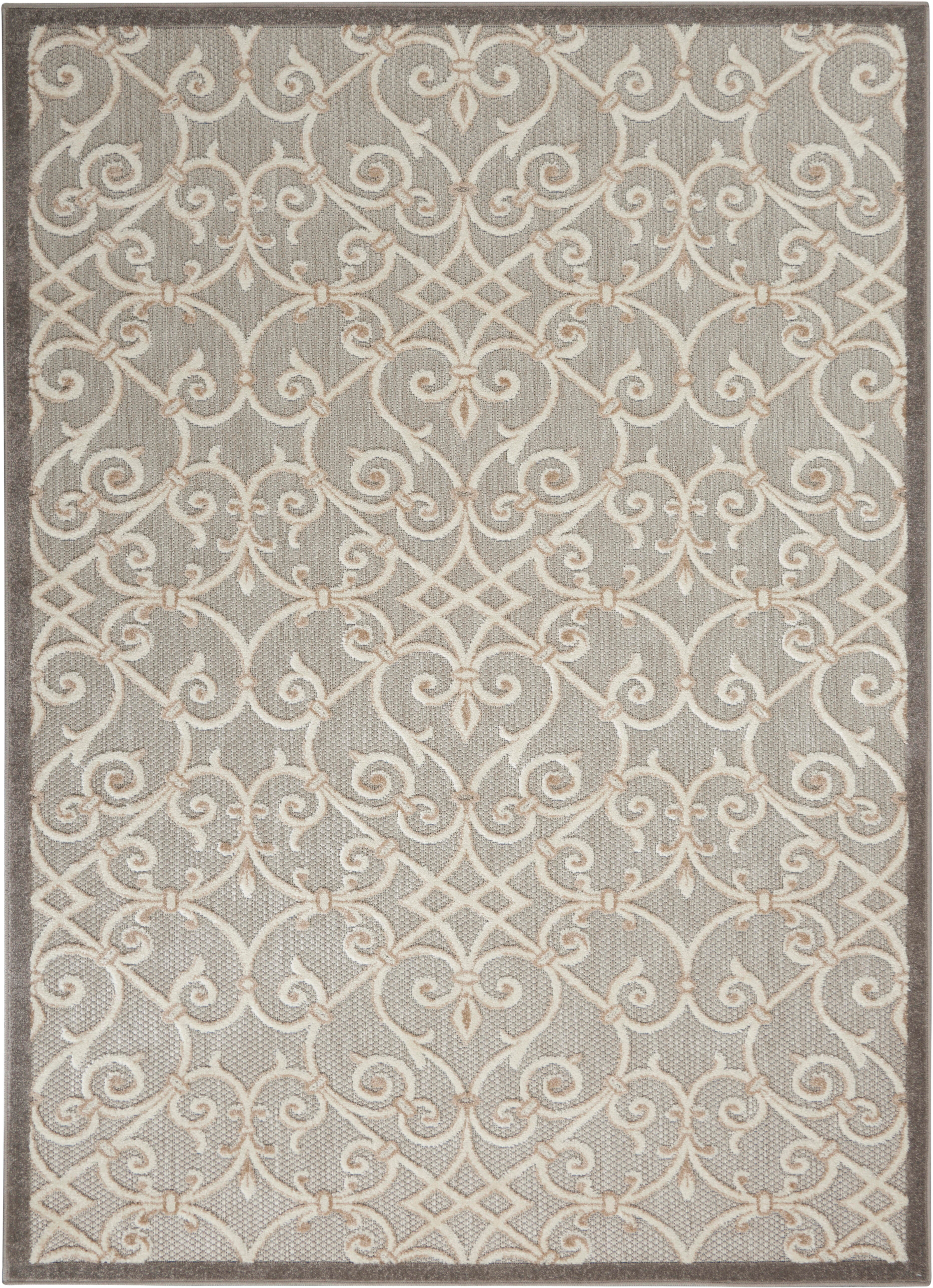 Nourison Home Nourison Aloha 3'6" x 5'6" Natural Contemporary Indoor/Outdoor Rug, Natural, large