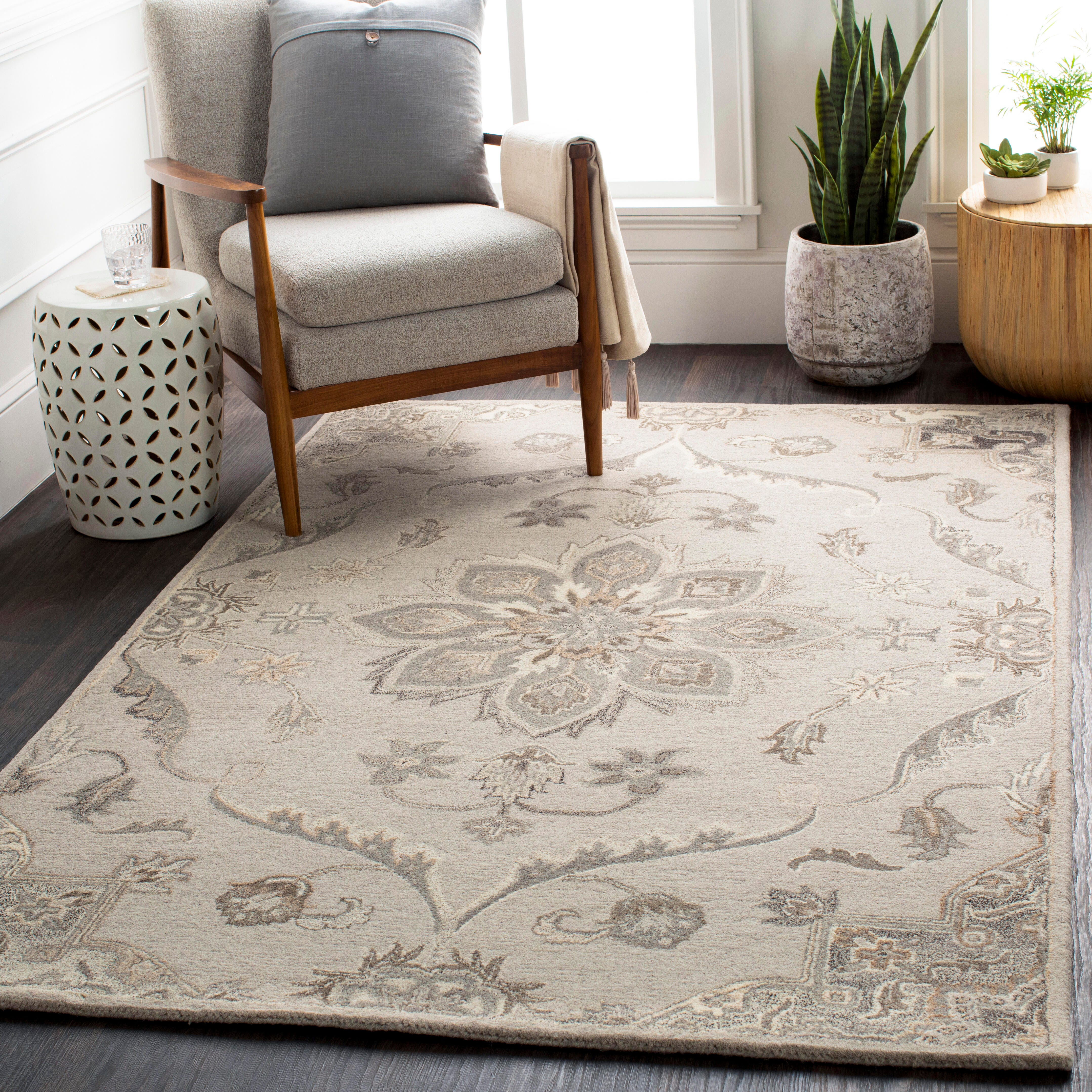 World Needle Calypso Medallion Area Rug, Taupe, rollover